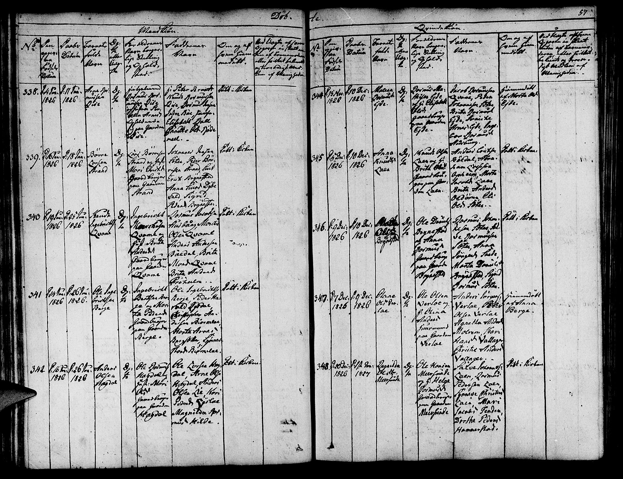 Innvik sokneprestembete, SAB/A-80501: Parish register (official) no. A 3, 1820-1832, p. 57