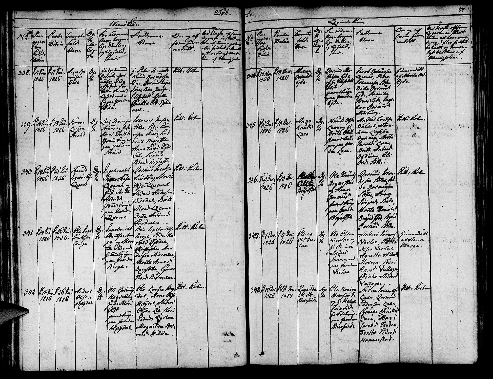 Innvik sokneprestembete, AV/SAB-A-80501: Parish register (official) no. A 3, 1820-1832, p. 57