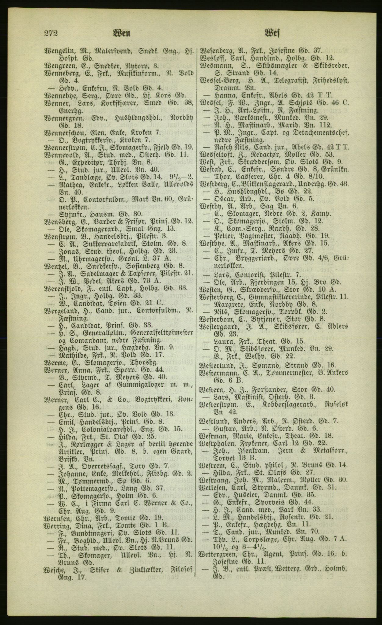 Kristiania/Oslo adressebok, PUBL/-, 1880, p. 272