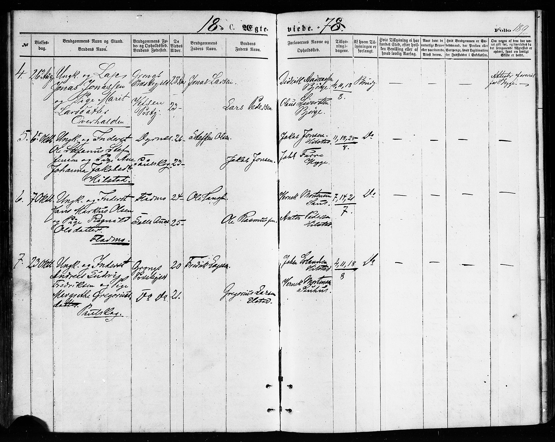 Ministerialprotokoller, klokkerbøker og fødselsregistre - Nordland, AV/SAT-A-1459/814/L0225: Parish register (official) no. 814A06, 1875-1885, p. 189