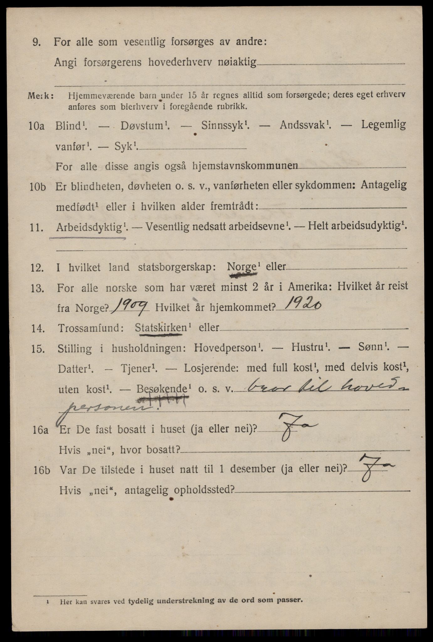 SAST, 1920 census for Helleland, 1920, p. 1572