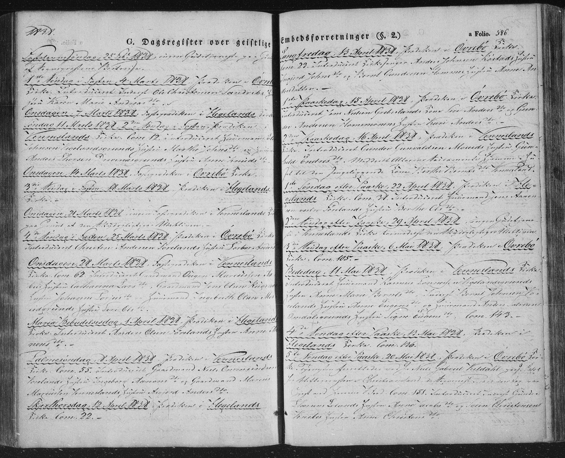 Vennesla sokneprestkontor, SAK/1111-0045/Fa/Fac/L0004: Parish register (official) no. A 4, 1834-1855, p. 586