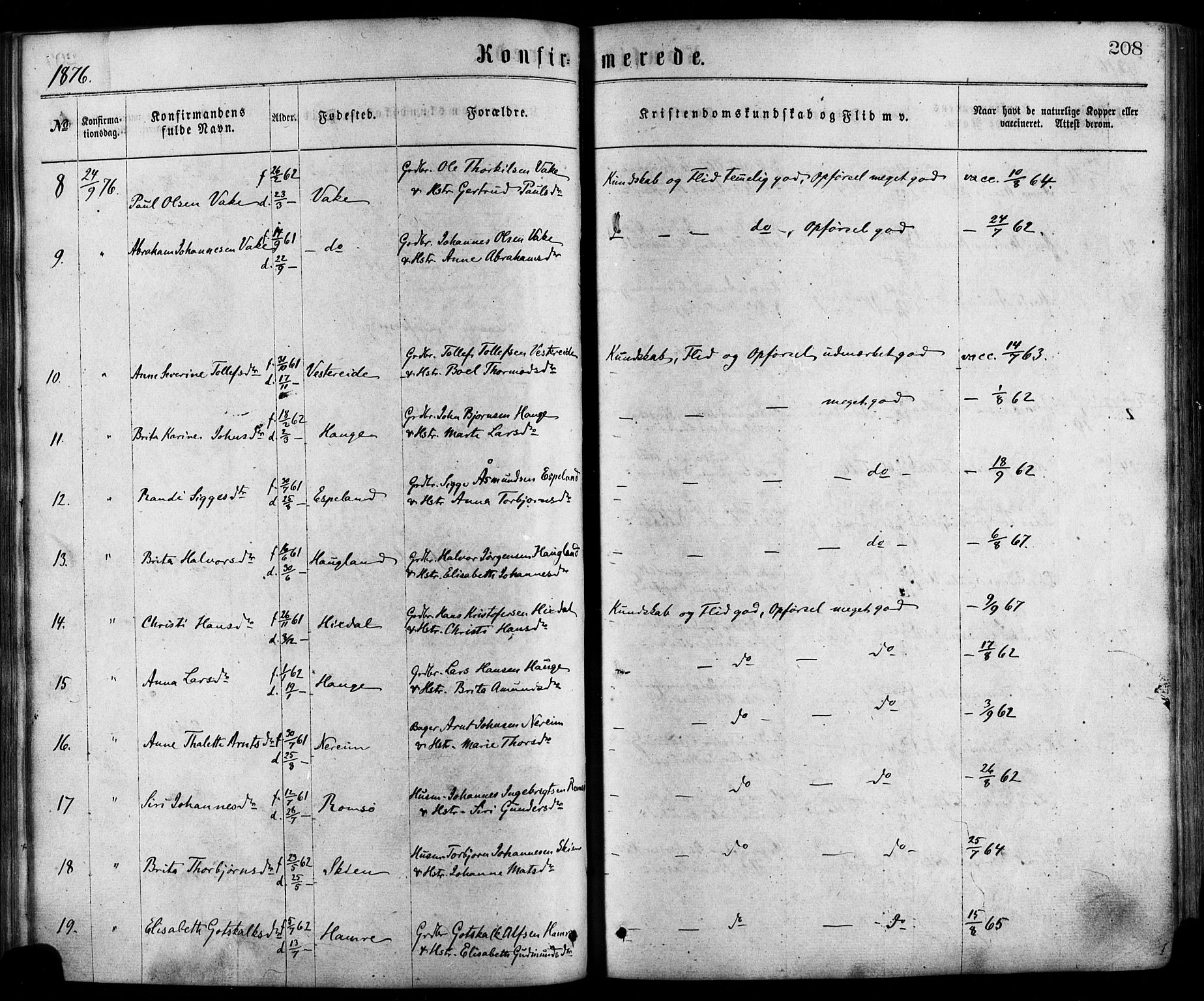 Fjelberg sokneprestembete, SAB/A-75201/H/Haa: Parish register (official) no. A 8, 1866-1879, p. 208