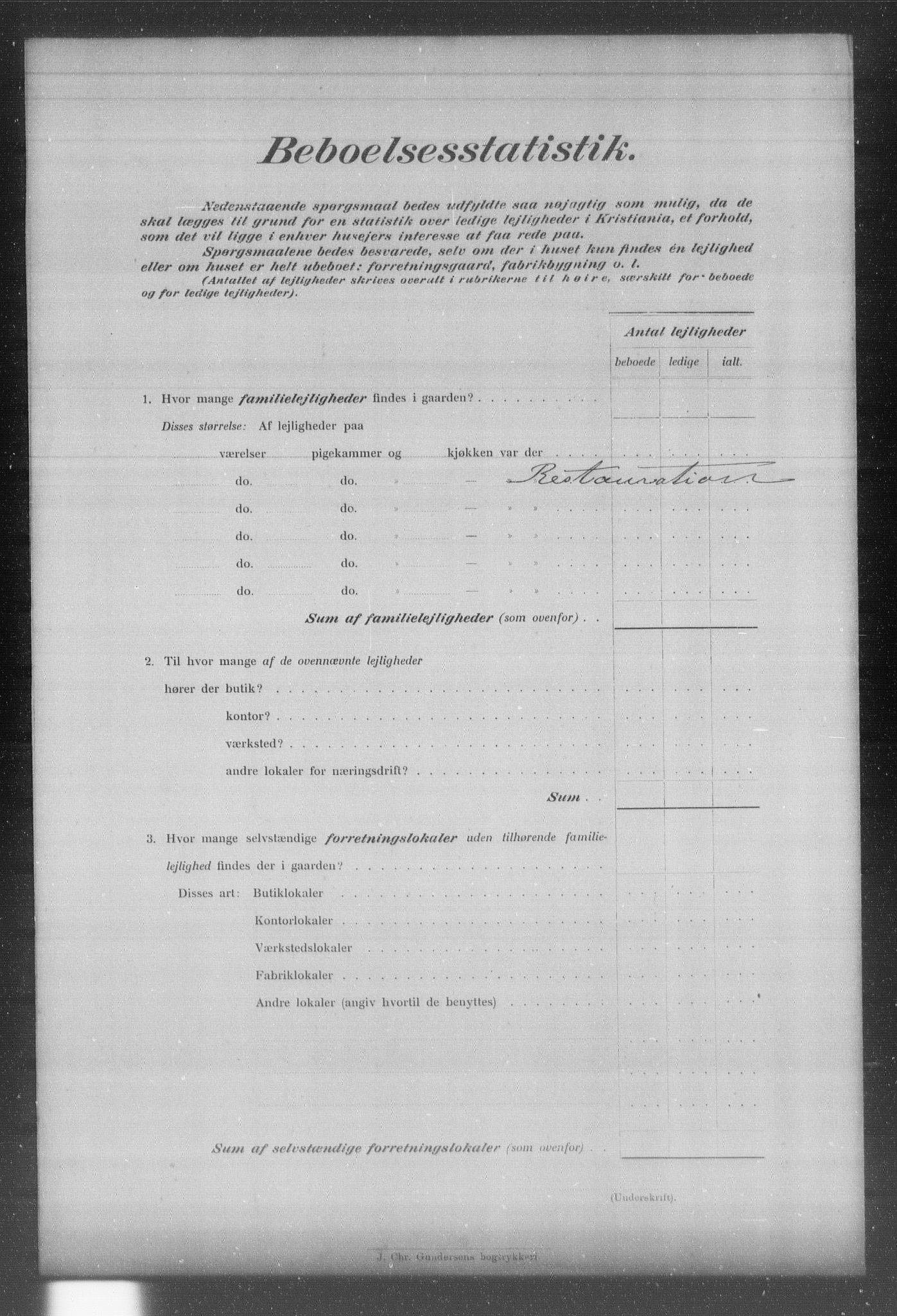 OBA, Municipal Census 1903 for Kristiania, 1903, p. 13580