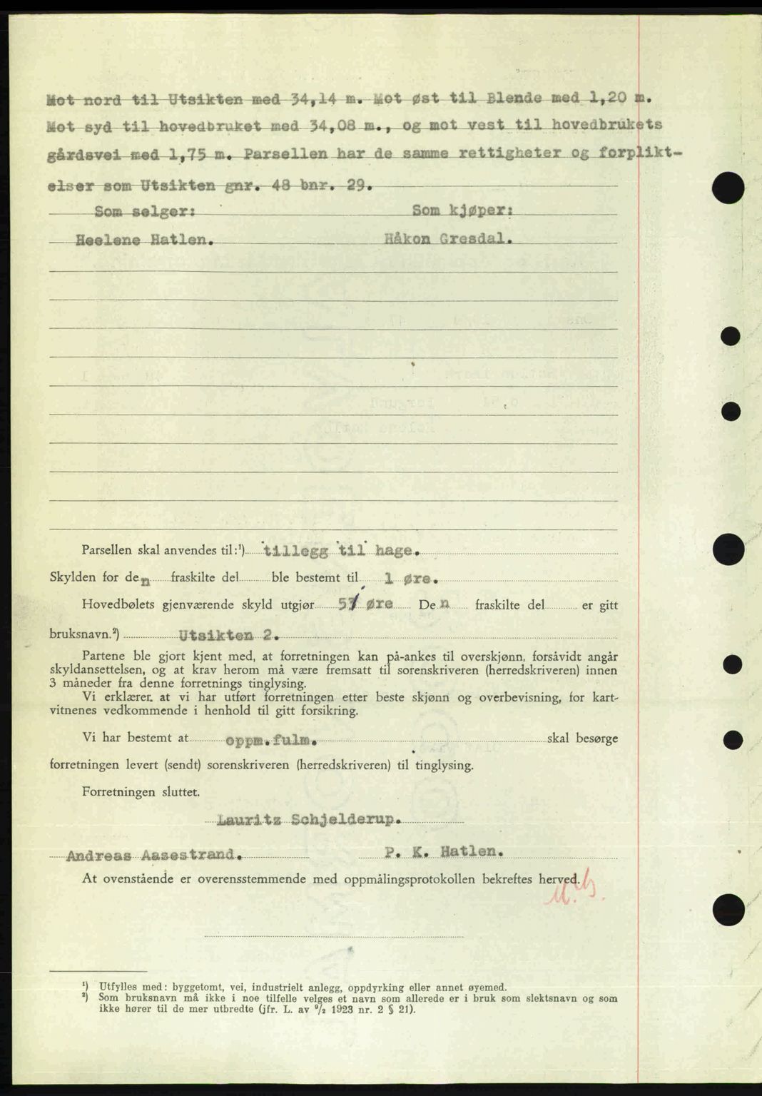 Nordre Sunnmøre sorenskriveri, AV/SAT-A-0006/1/2/2C/2Ca: Mortgage book no. A25, 1947-1947, Diary no: : 1427/1947