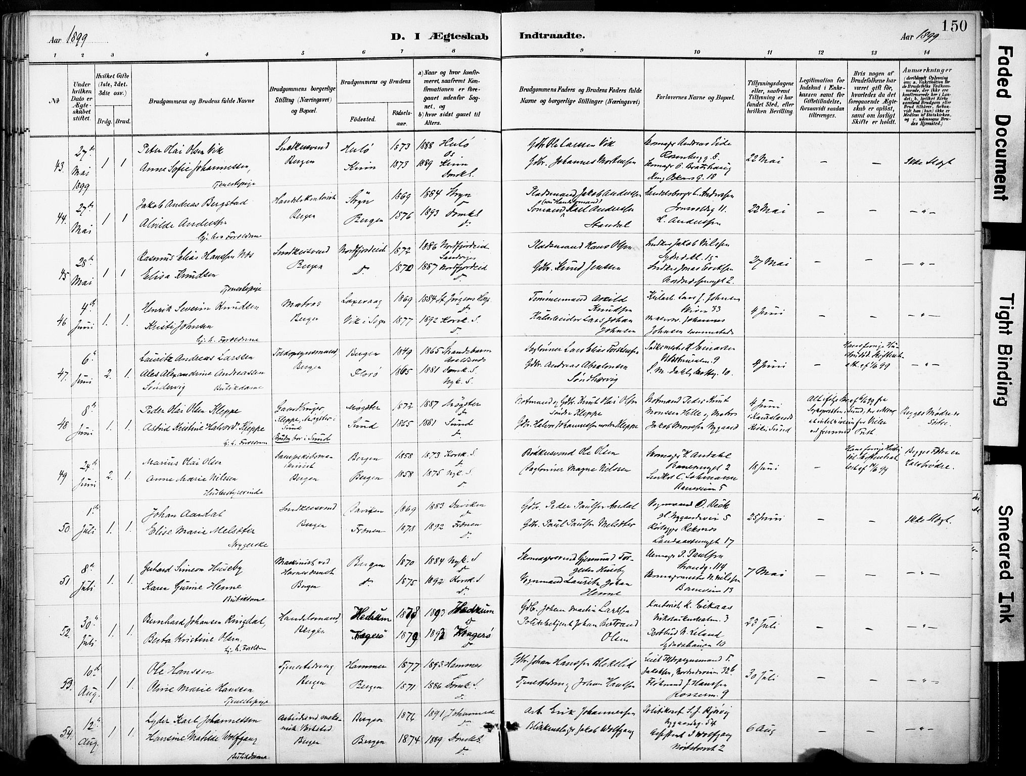 Domkirken sokneprestembete, AV/SAB-A-74801/H/Haa/L0037: Parish register (official) no. D 4, 1880-1907, p. 150