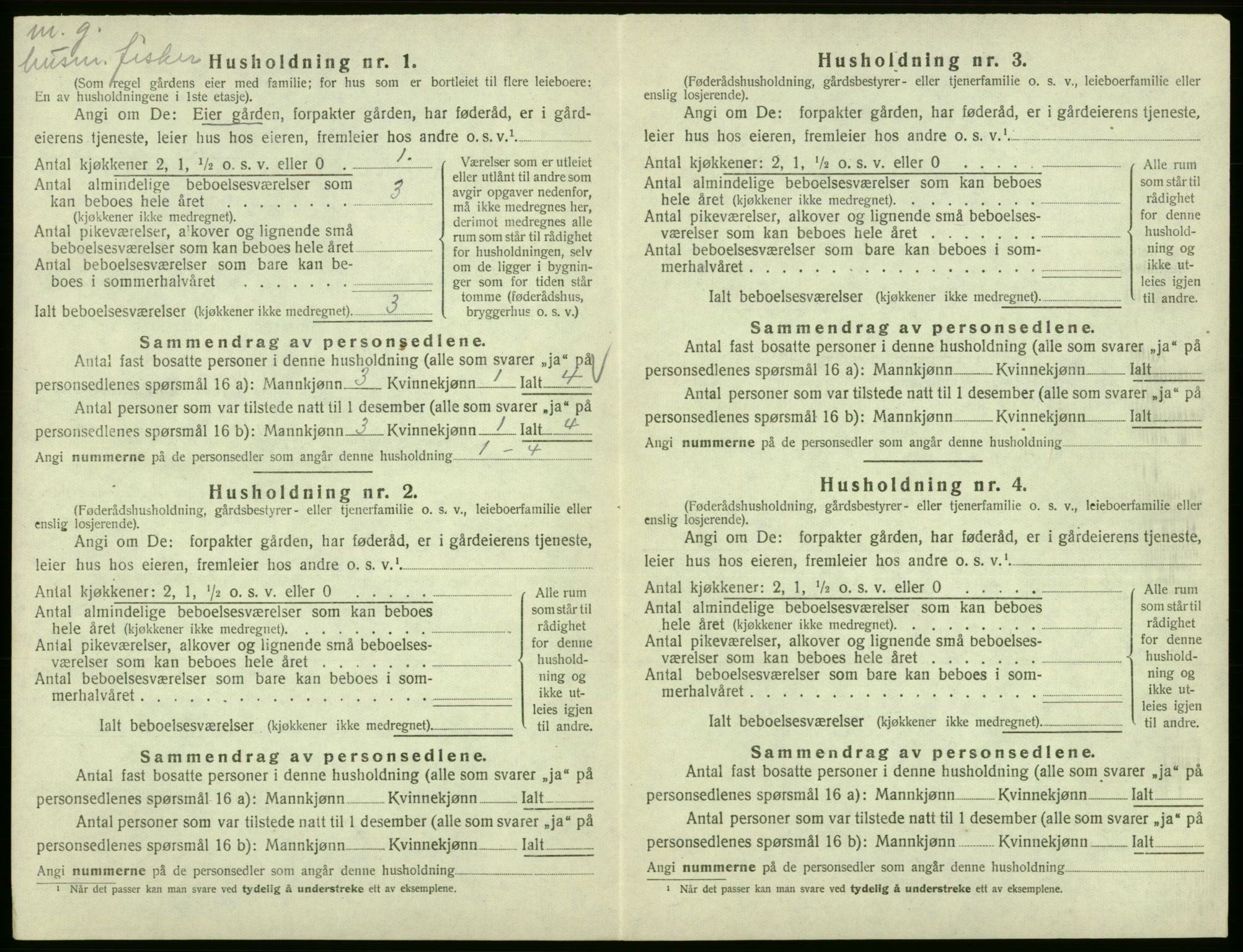 SAB, 1920 census for Fitjar, 1920, p. 308