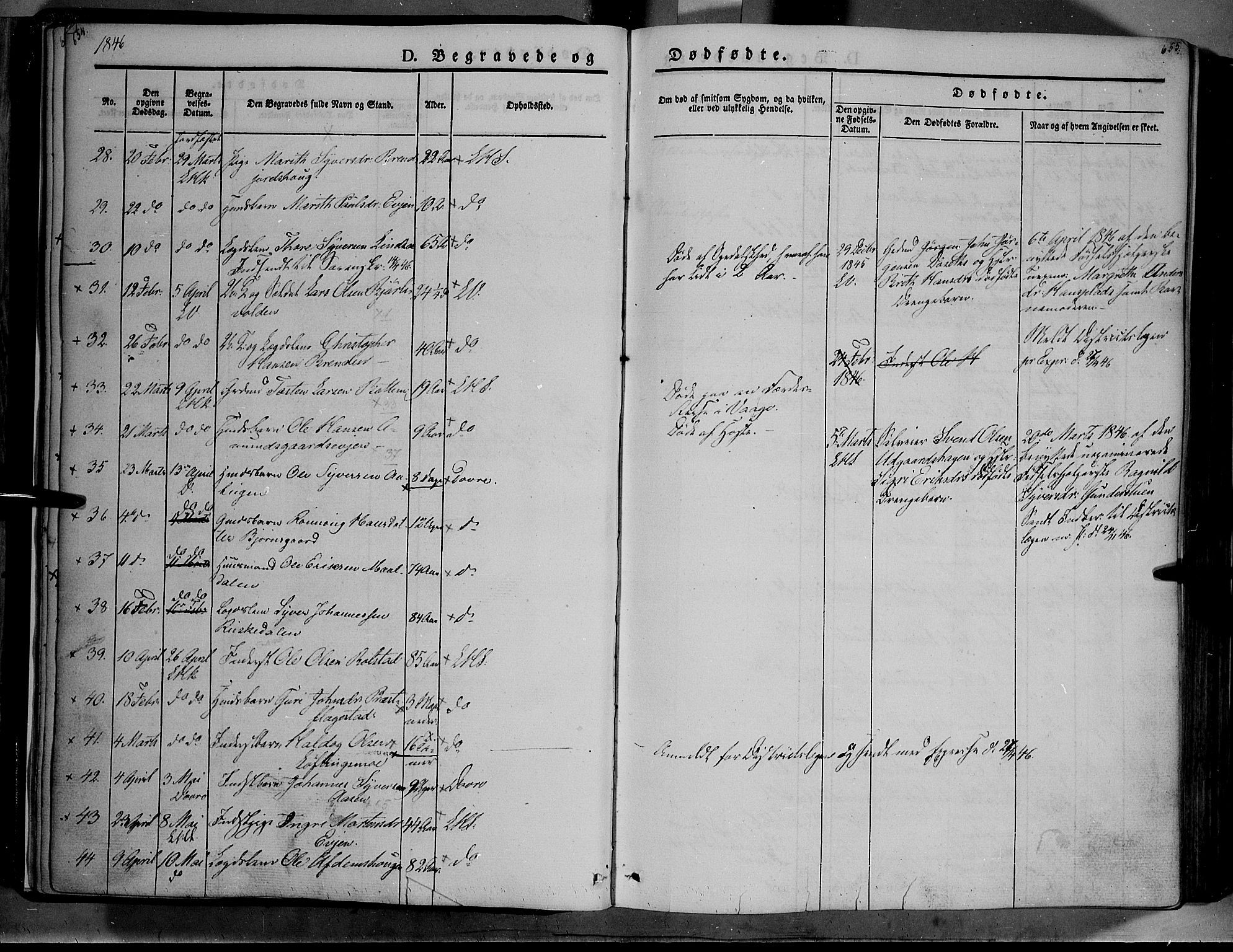 Lesja prestekontor, AV/SAH-PREST-068/H/Ha/Haa/L0006: Parish register (official) no. 6B, 1843-1854, p. 654-655