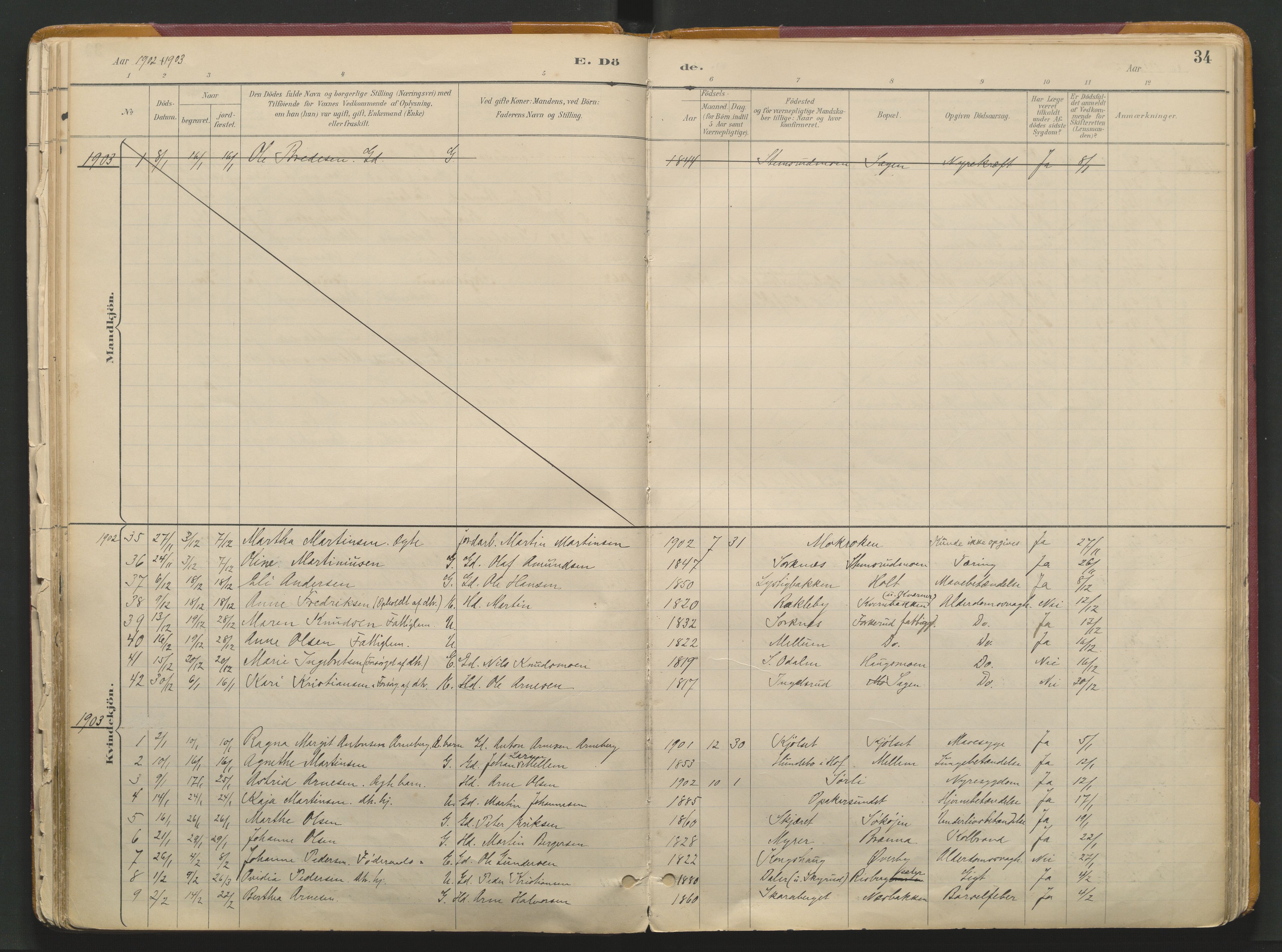 Grue prestekontor, SAH/PREST-036/H/Ha/Haa/L0017: Parish register (official) no. 17, 1892-1936, p. 34