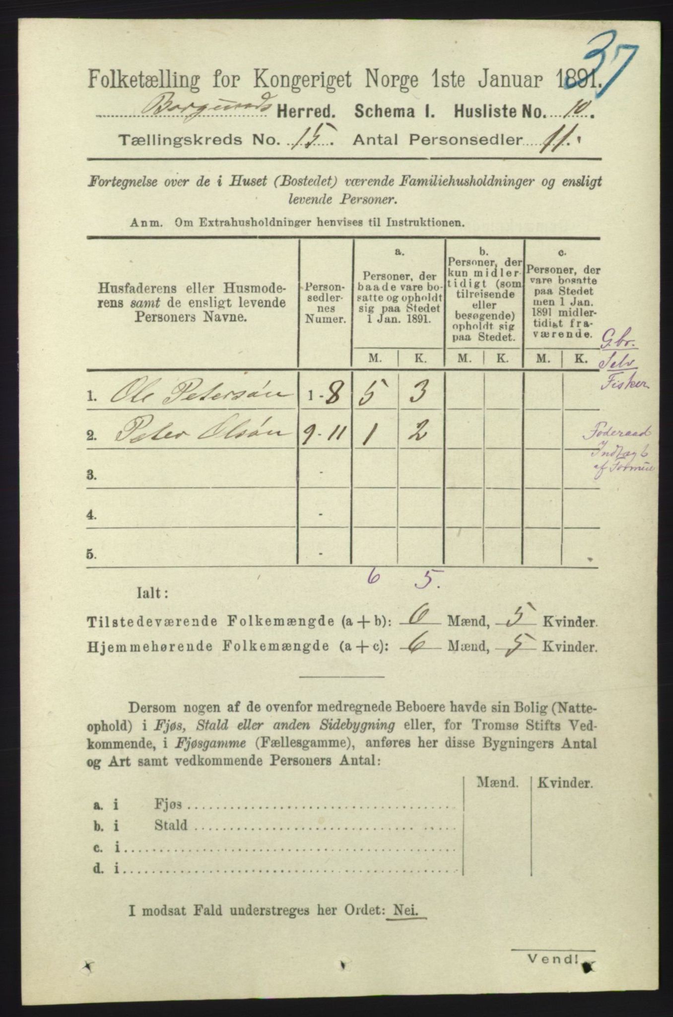 RA, 1891 census for 1531 Borgund, 1891, p. 4450