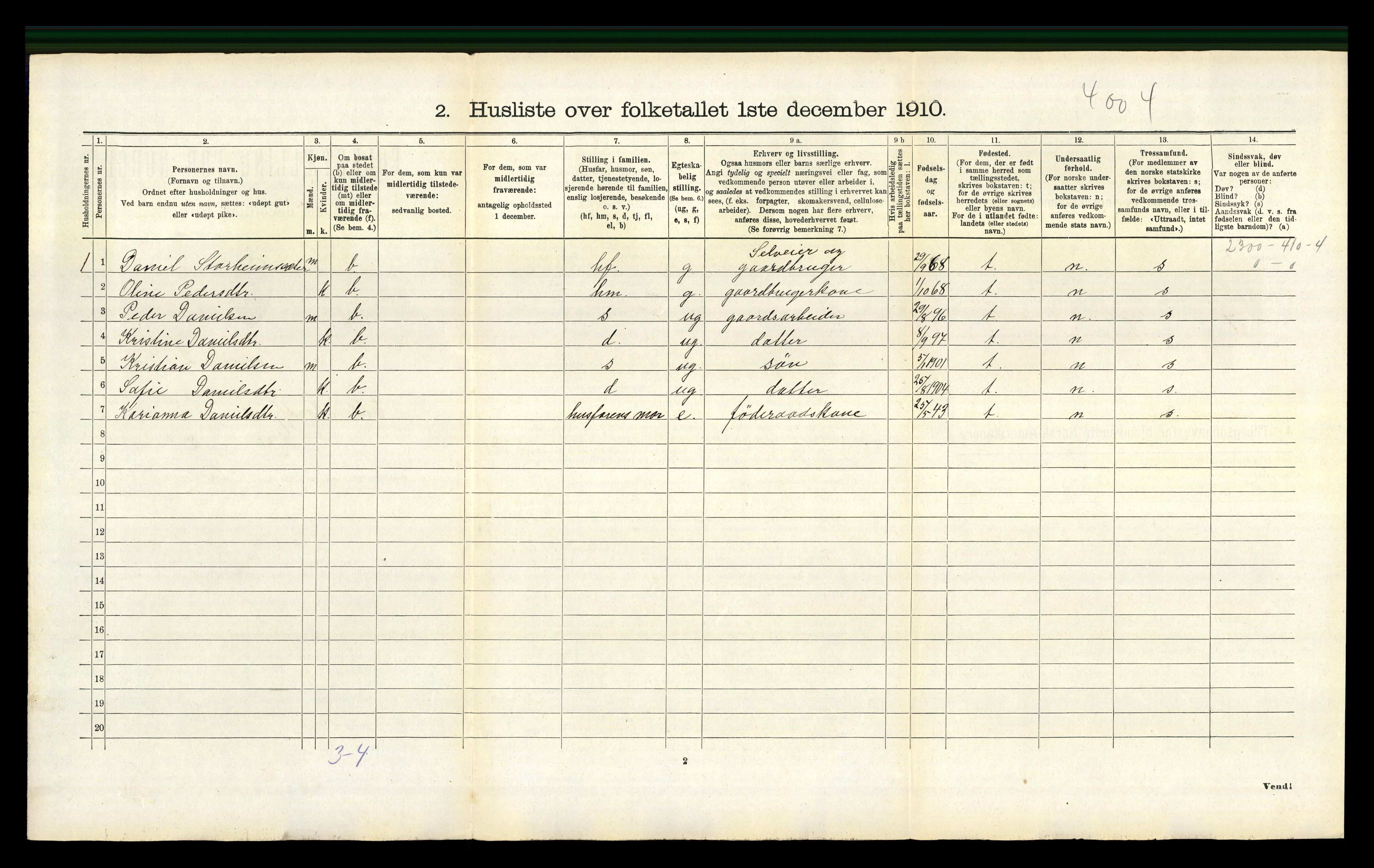 RA, 1910 census for Eid, 1910, p. 124