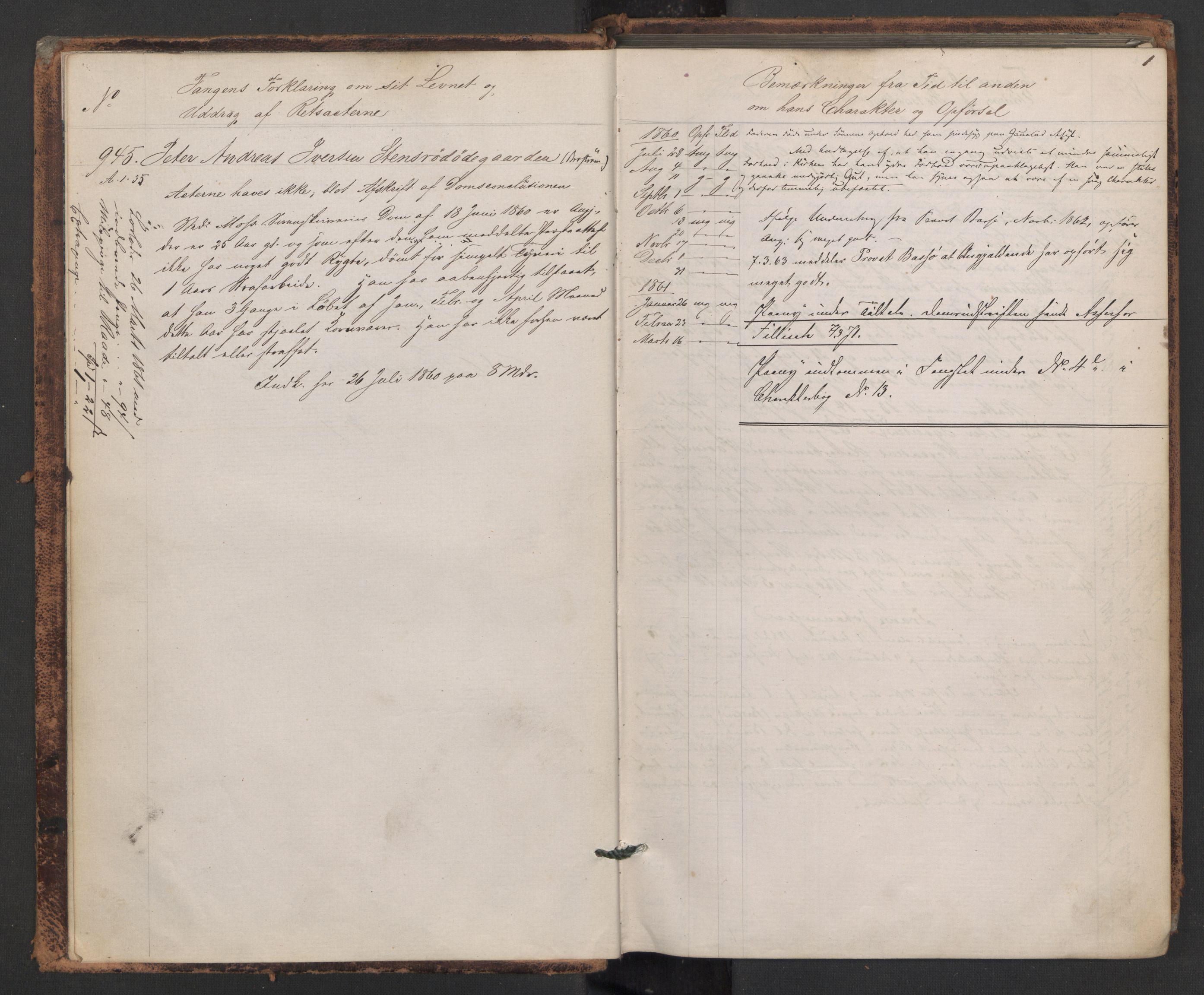 Botsfengslet, AV/RA-S-1539/D/Db/Dbb/L0007: 945b - 258c, 1860-1862, p. 1