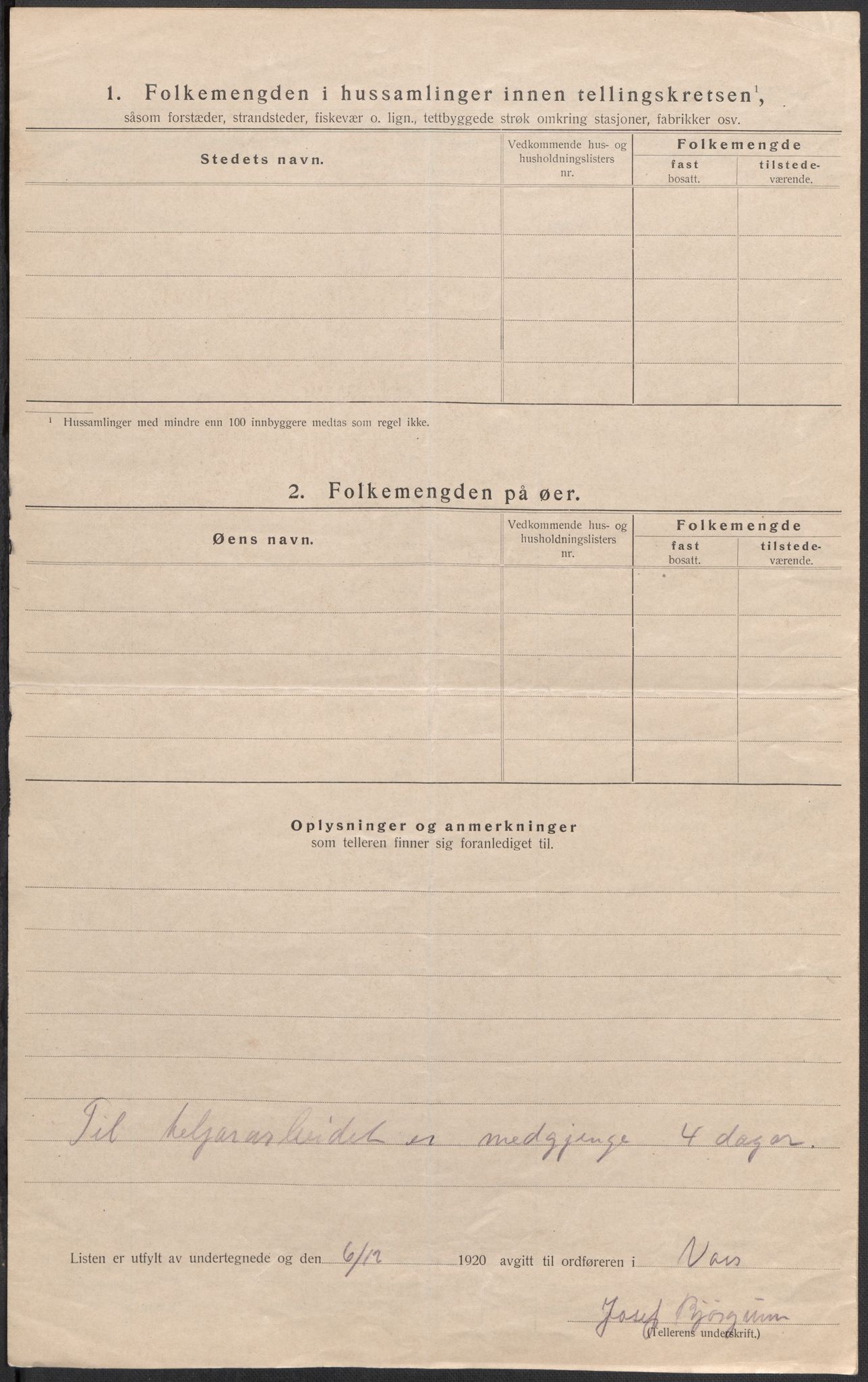 SAB, 1920 census for Voss, 1920, p. 73