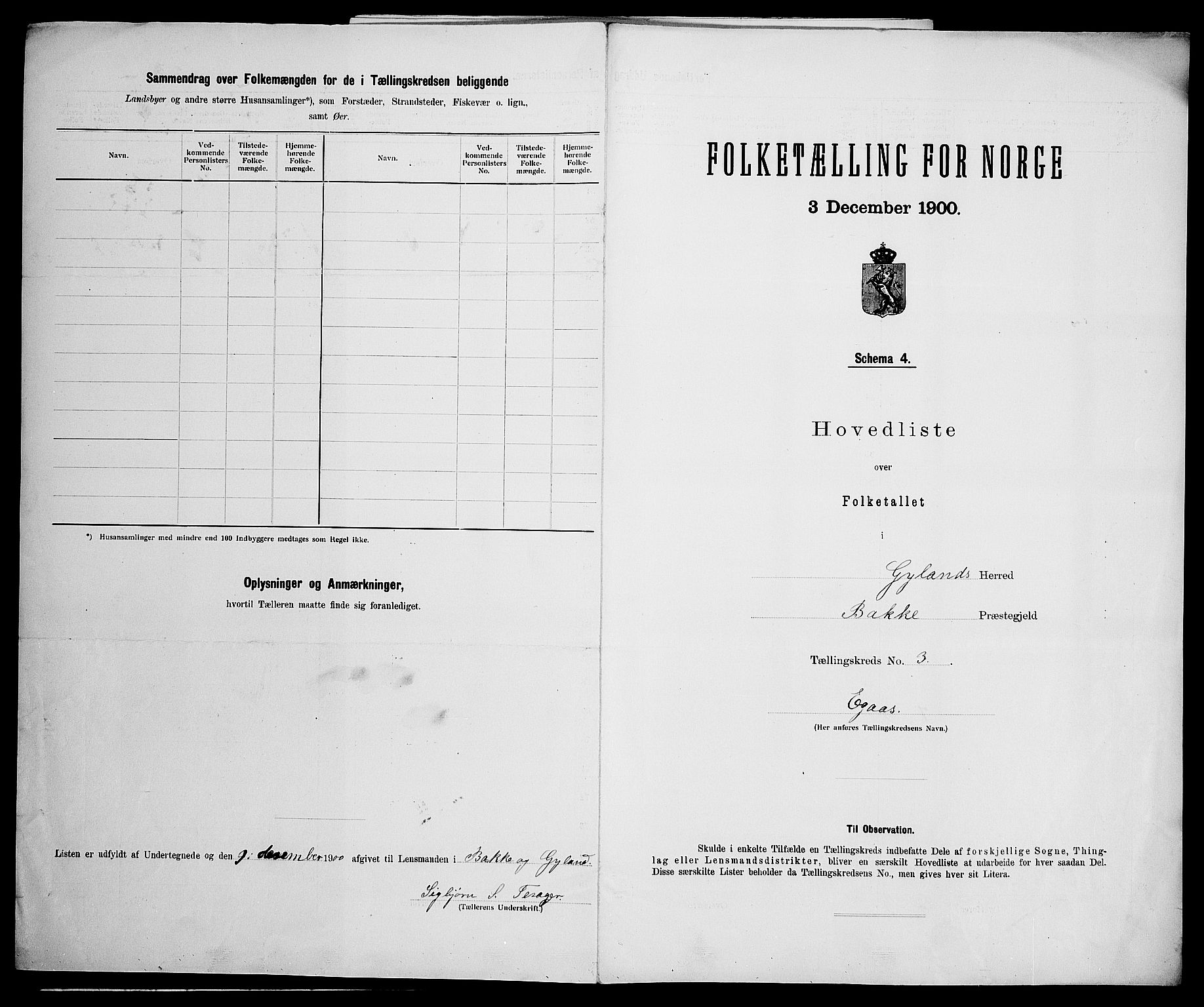 SAK, 1900 census for Gyland, 1900, p. 20