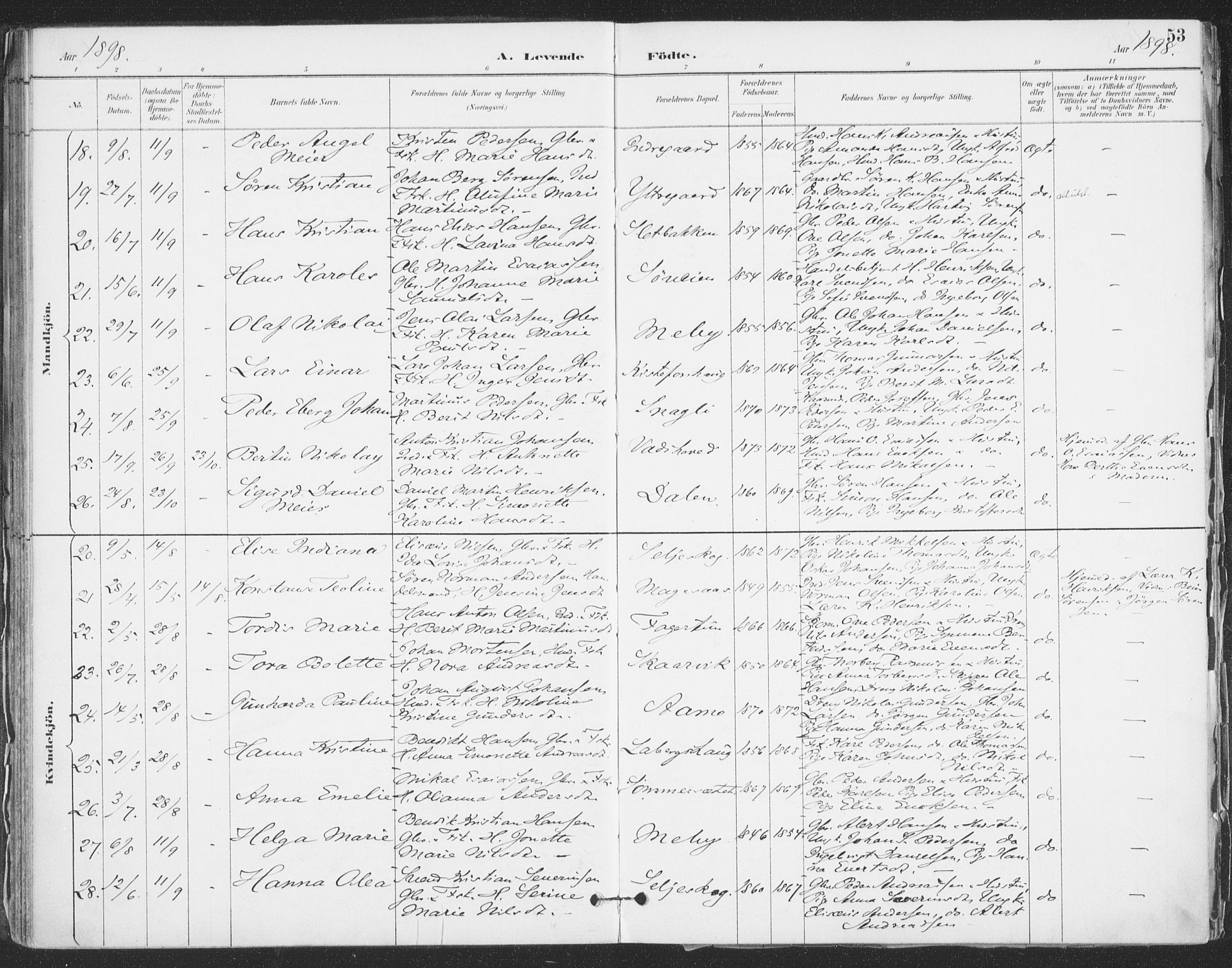 Ibestad sokneprestembete, AV/SATØ-S-0077/H/Ha/Haa/L0015kirke: Parish register (official) no. 15, 1888-1899, p. 53