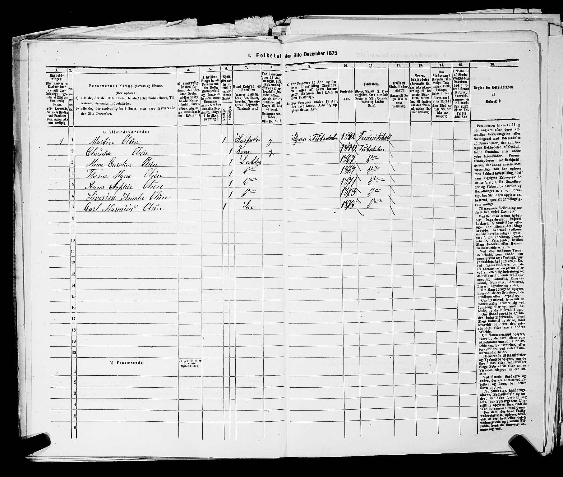 RA, 1875 census for 0101P Fredrikshald, 1875, p. 1494