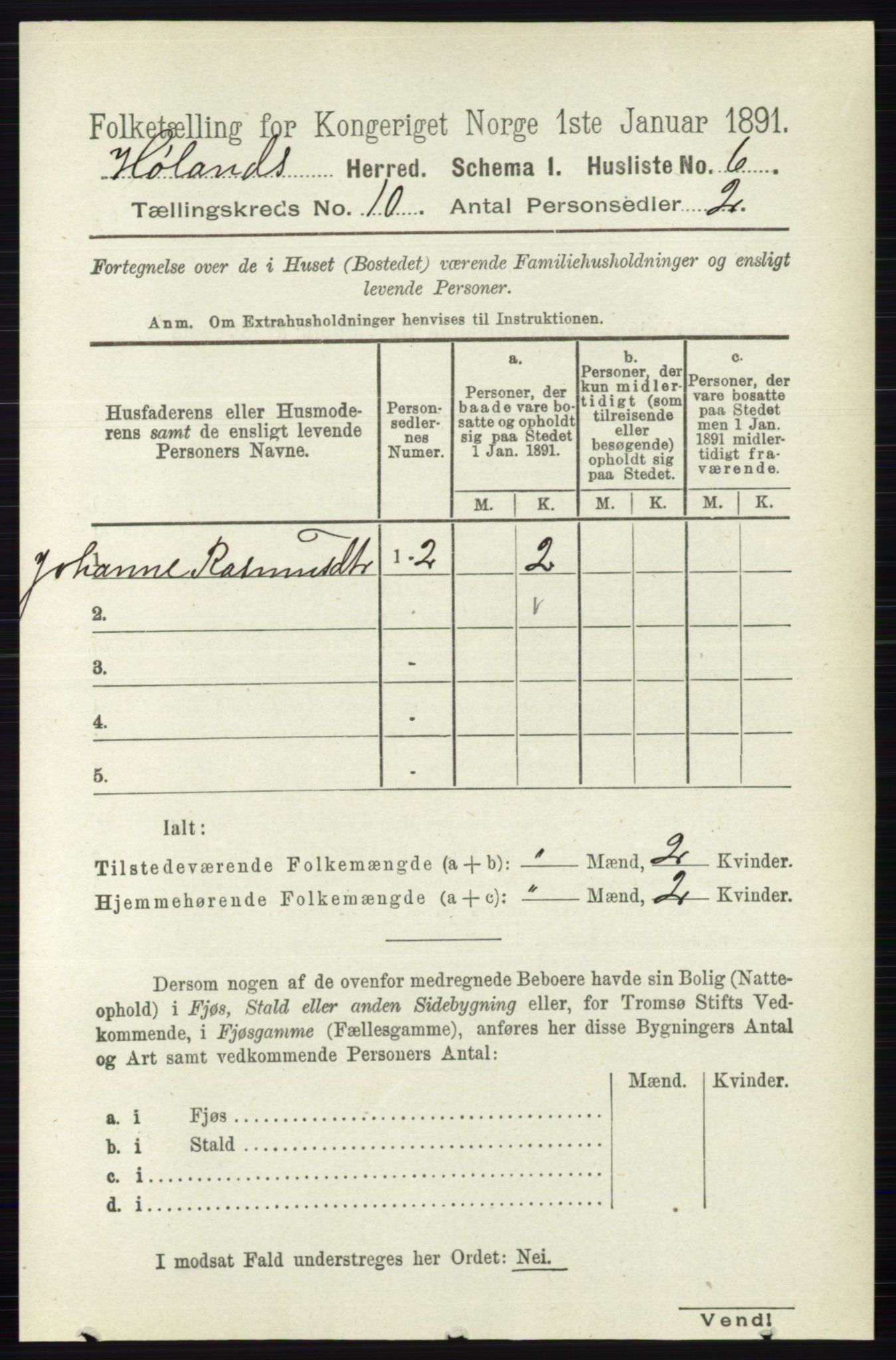 RA, 1891 census for 0221 Høland, 1891, p. 6510