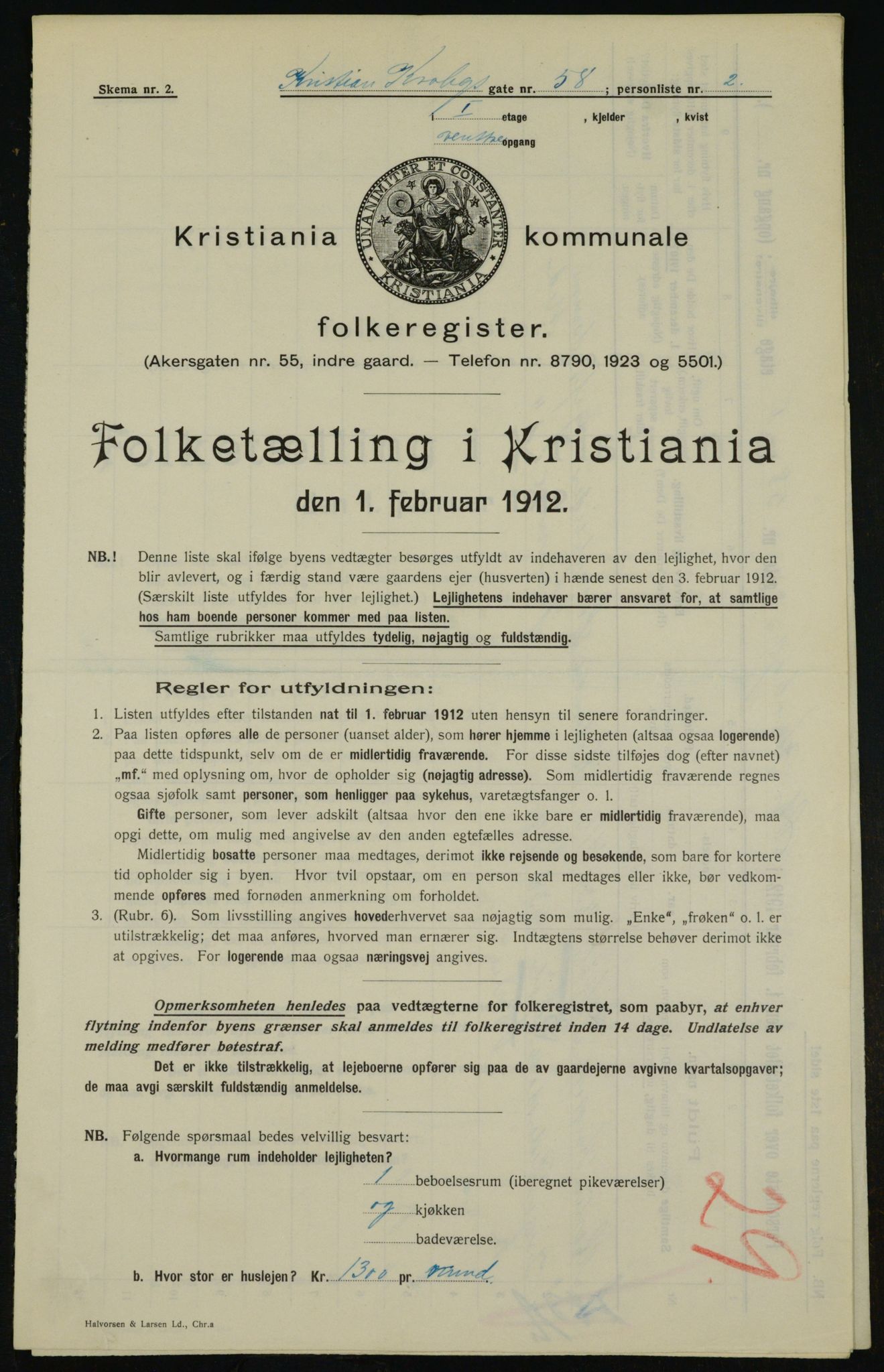 OBA, Municipal Census 1912 for Kristiania, 1912, p. 12219