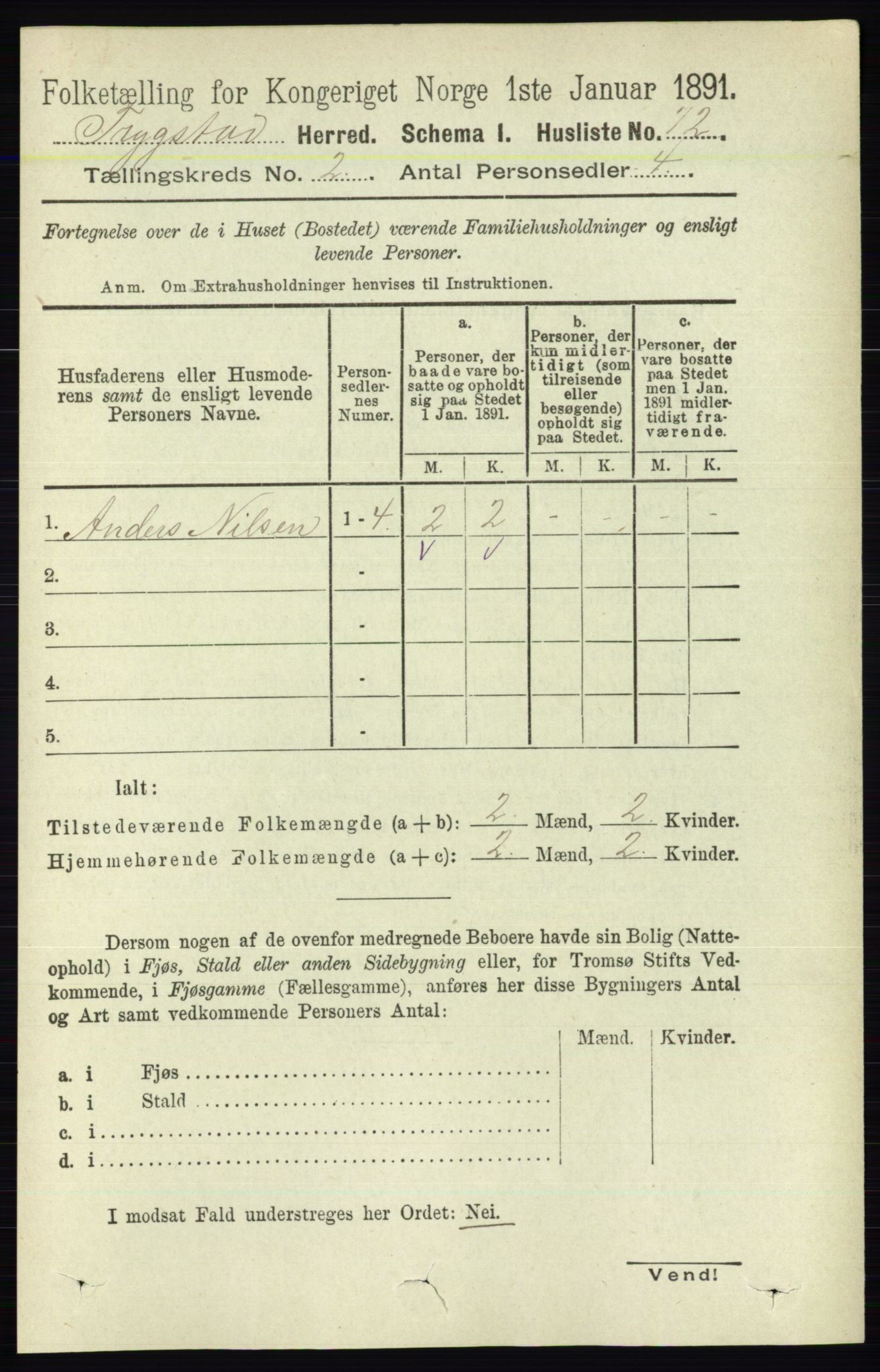 RA, 1891 Census for 0122 Trøgstad, 1891, p. 542