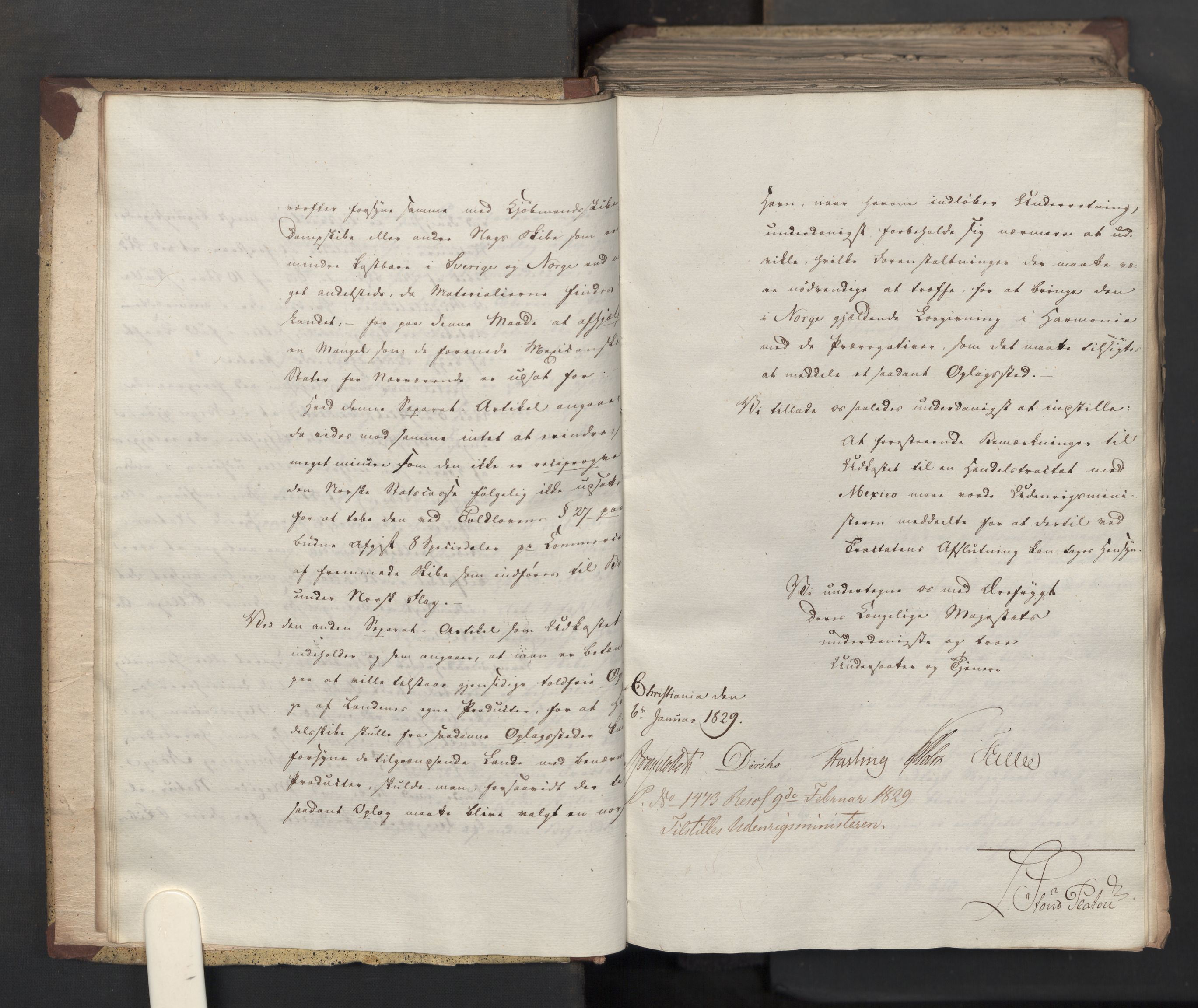 Statsrådsavdelingen i Stockholm, AV/RA-S-1003/D/Da/L0058: Regjeringsinnstillinger nr. 808-1073, 1829, p. 13