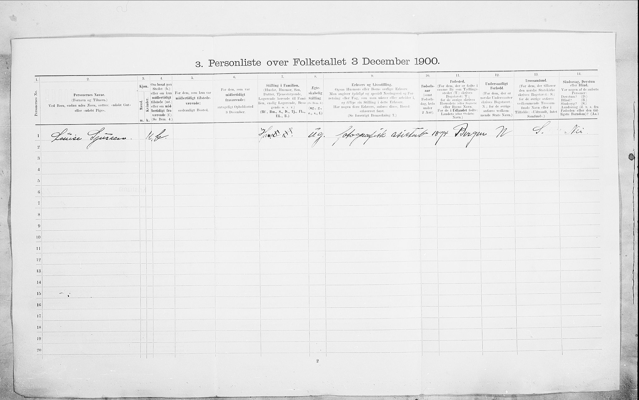 SAO, 1900 census for Kristiania, 1900, p. 92703