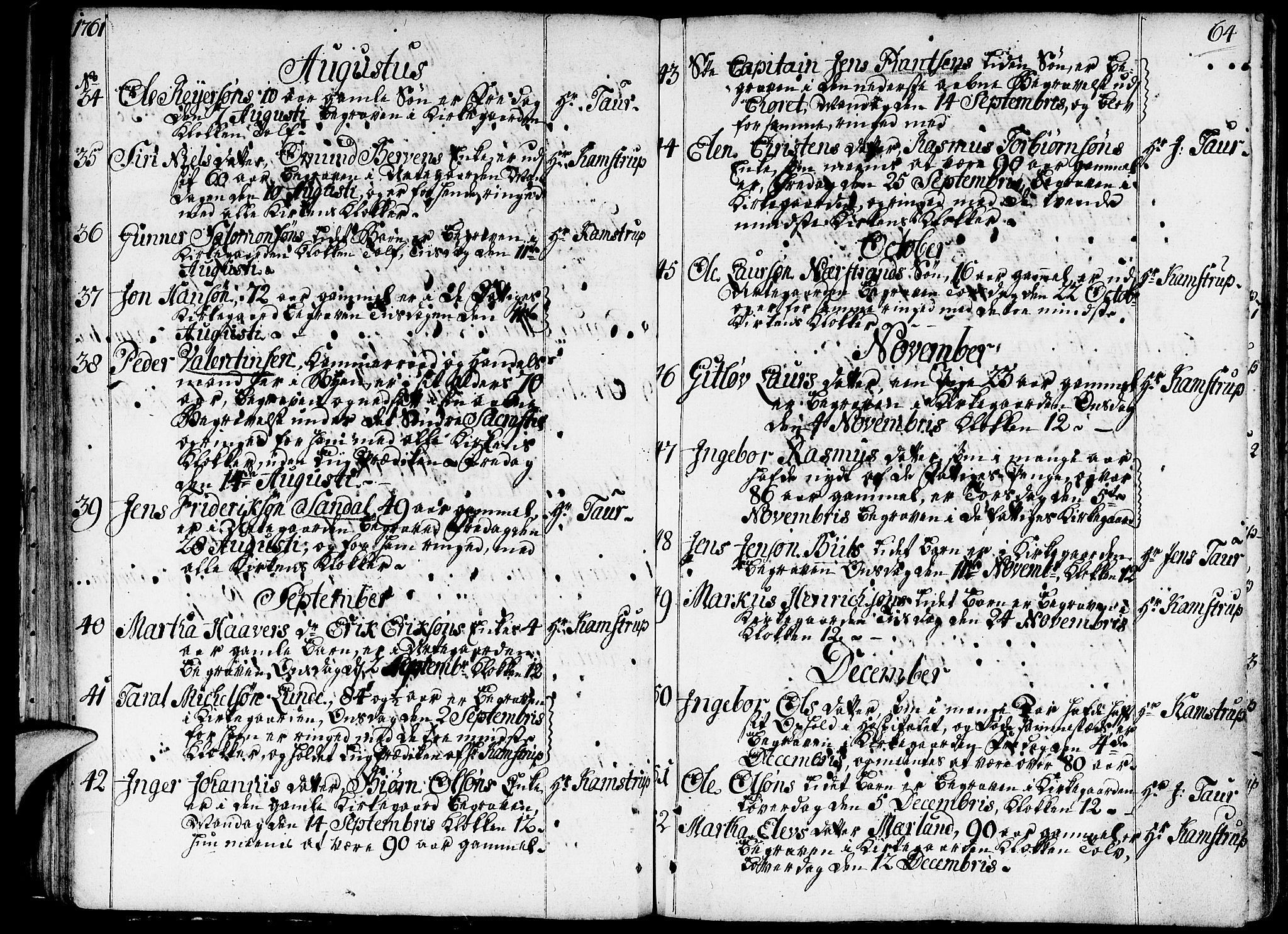 Domkirken sokneprestkontor, AV/SAST-A-101812/001/30/30BA/L0005: Parish register (official) no. A 5, 1744-1788, p. 64