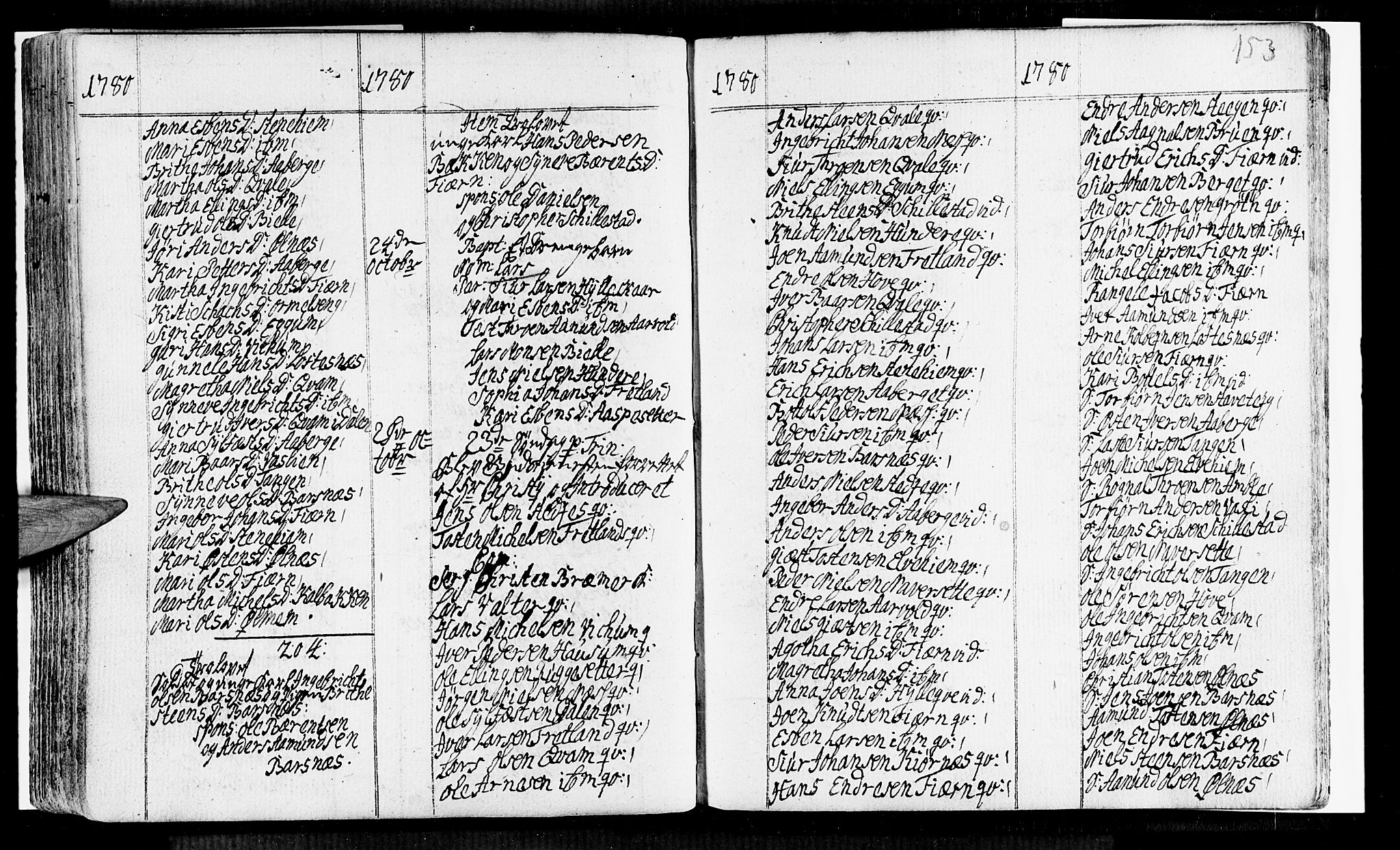 Sogndal sokneprestembete, SAB/A-81301/H/Haa/Haaa/L0005: Parish register (official) no. A 5, 1768-1782, p. 153