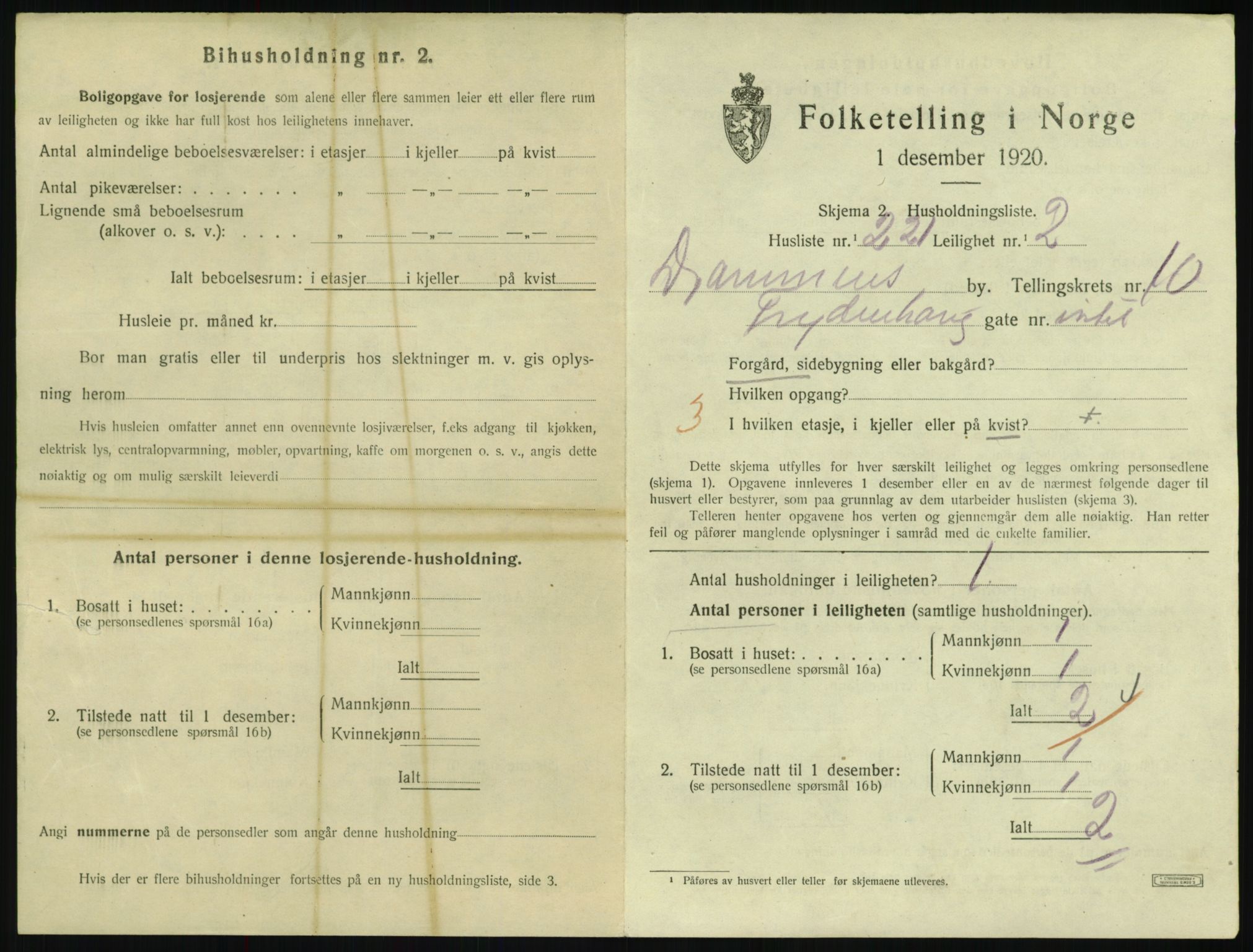 SAKO, 1920 census for Drammen, 1920, p. 17009