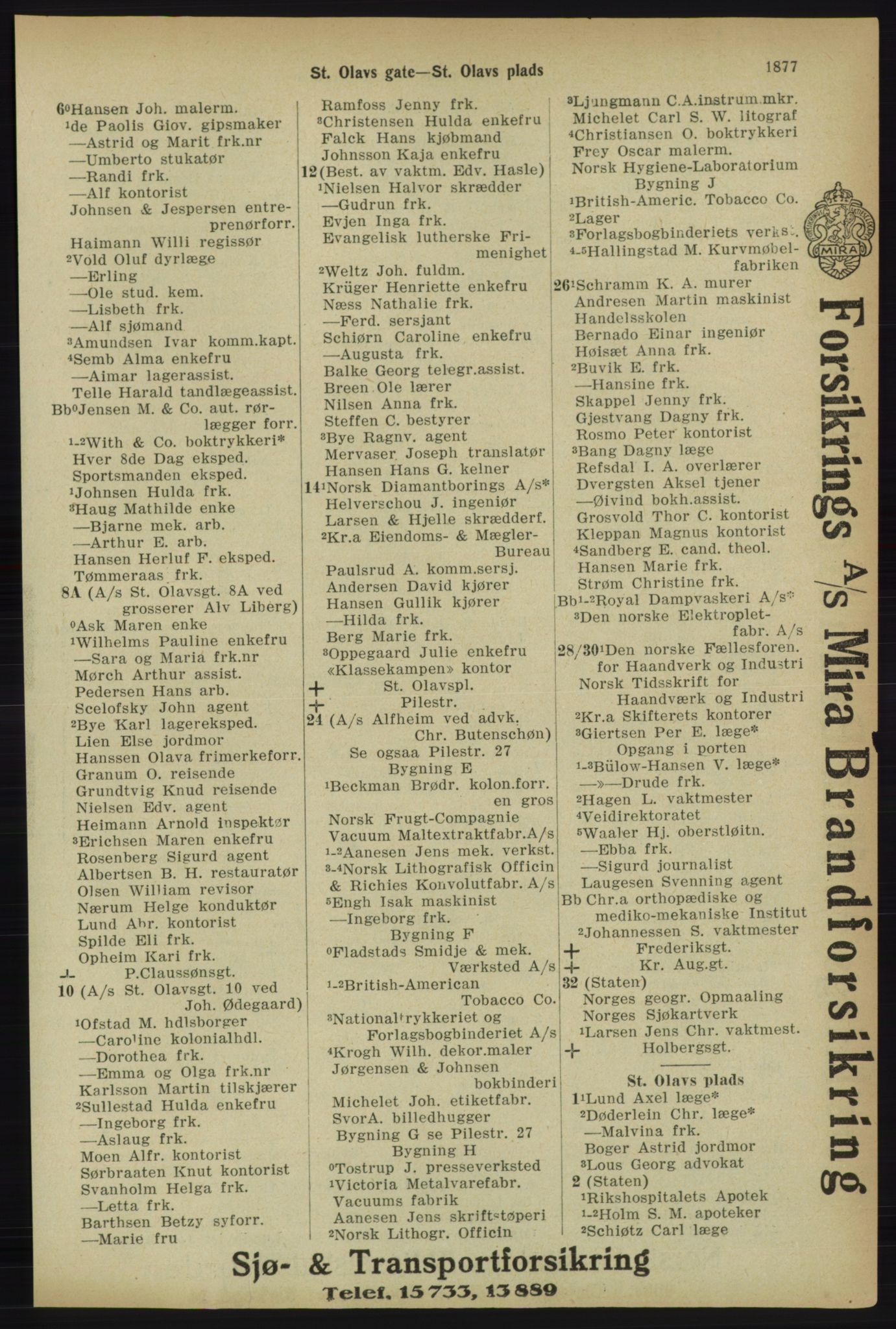 Kristiania/Oslo adressebok, PUBL/-, 1918, p. 2030