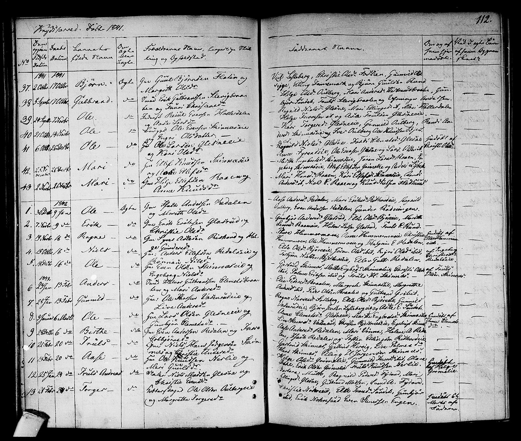 Sigdal kirkebøker, AV/SAKO-A-245/F/Fa/L0006: Parish register (official) no. I 6 /3, 1829-1843, p. 112