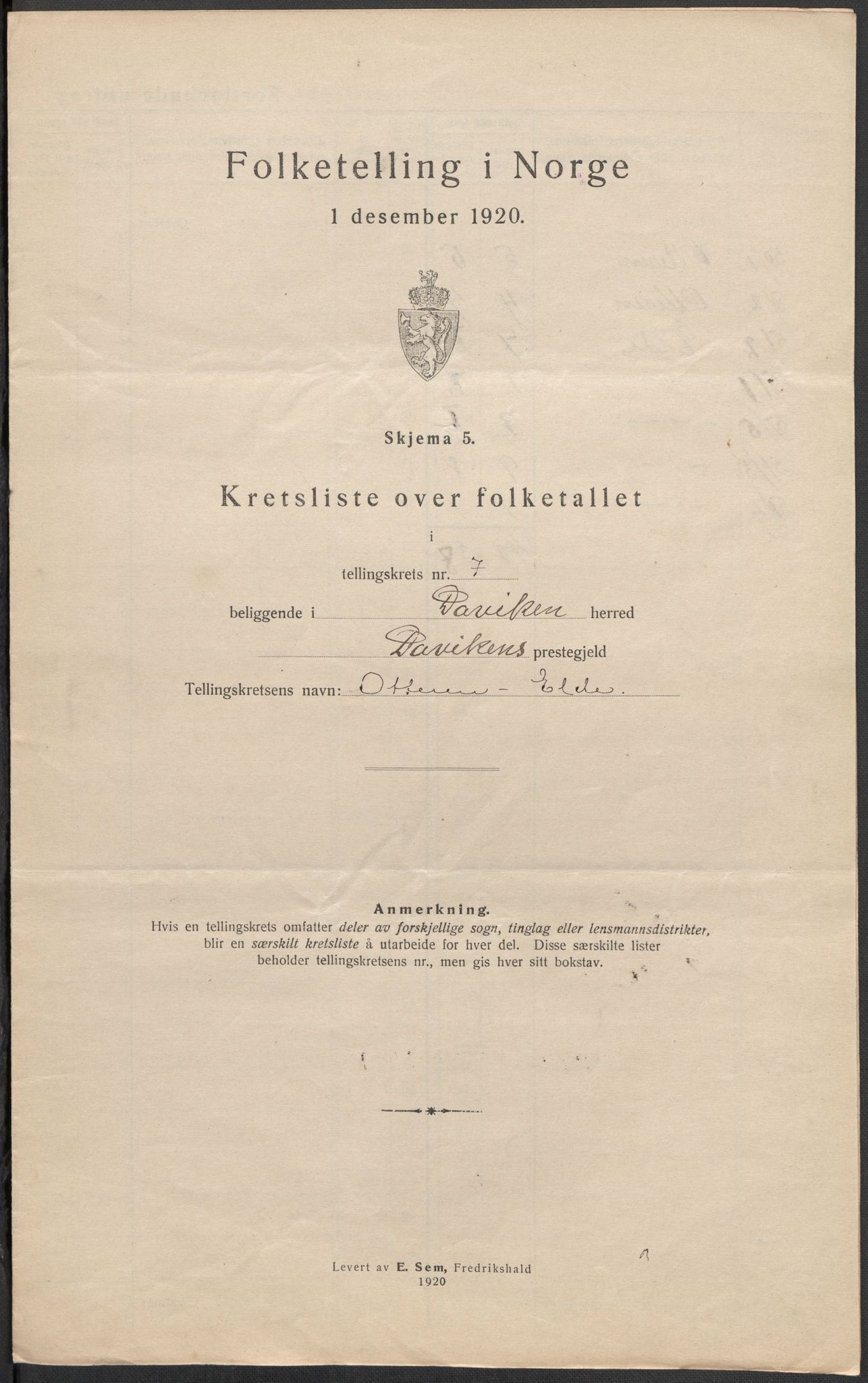 SAB, 1920 census for Davik, 1920, p. 26