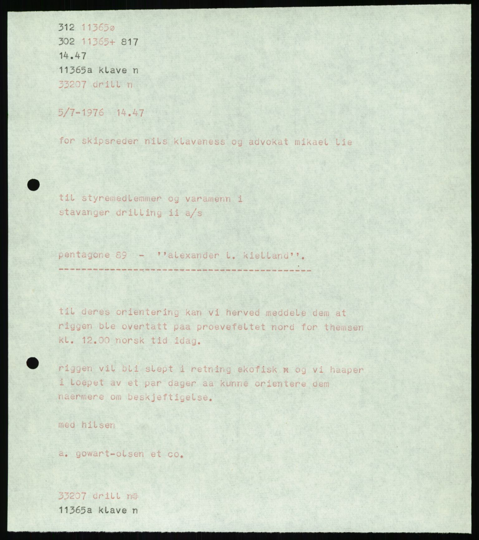 Pa 1503 - Stavanger Drilling AS, SAST/A-101906/A/Ab/Abc/L0006: Styrekorrespondanse Stavanger Drilling II A/S, 1974-1977, p. 219