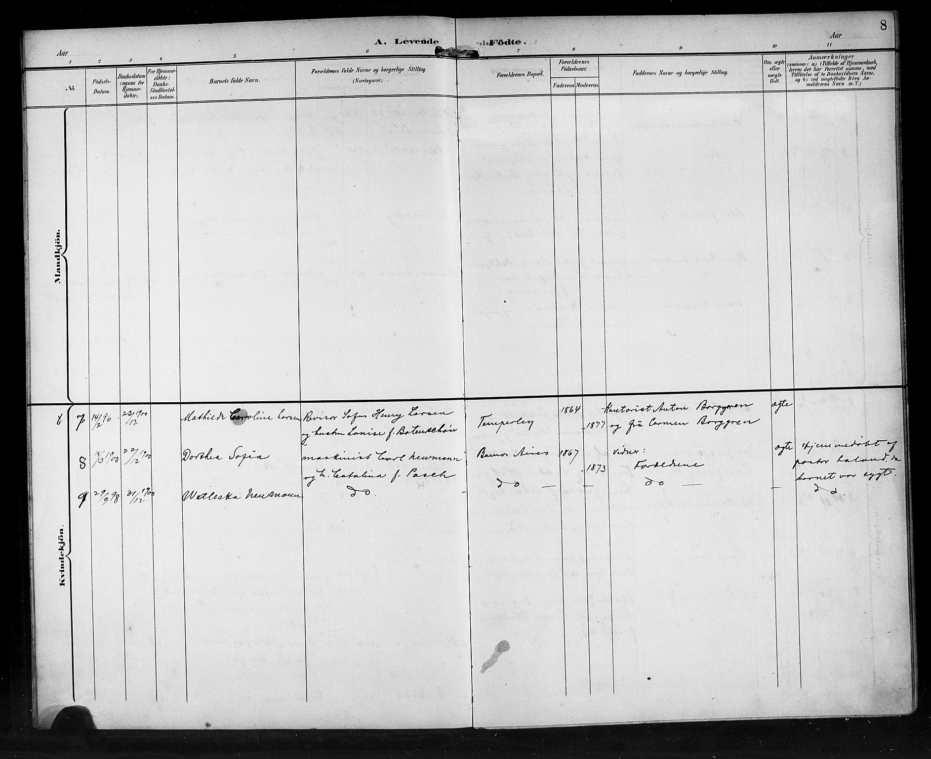 Den norske sjømannsmisjon i utlandet/Syd-Amerika (Buenos Aires m.fl.), SAB/SAB/PA-0118/H/Ha/L0002: Parish register (official) no. A 2, 1899-1919, p. 8