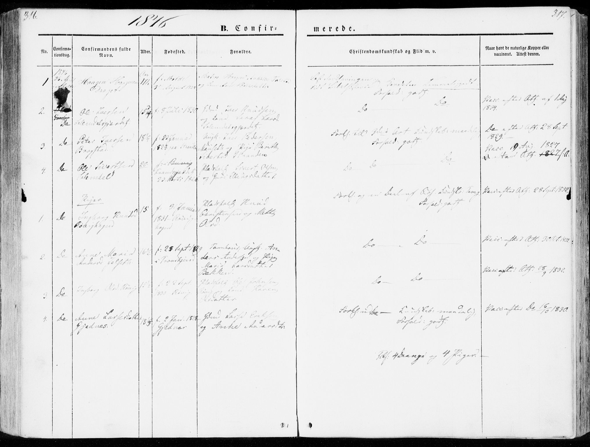 Ministerialprotokoller, klokkerbøker og fødselsregistre - Møre og Romsdal, SAT/A-1454/555/L0653: Parish register (official) no. 555A04, 1843-1869, p. 316-317