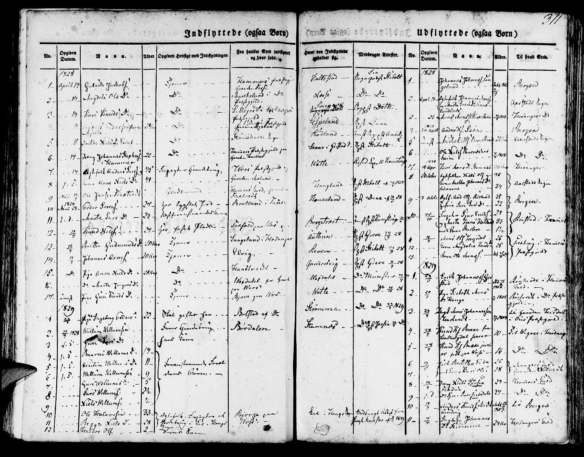Haus sokneprestembete, SAB/A-75601/H/Haa: Parish register (official) no. A 14, 1827-1838, p. 311