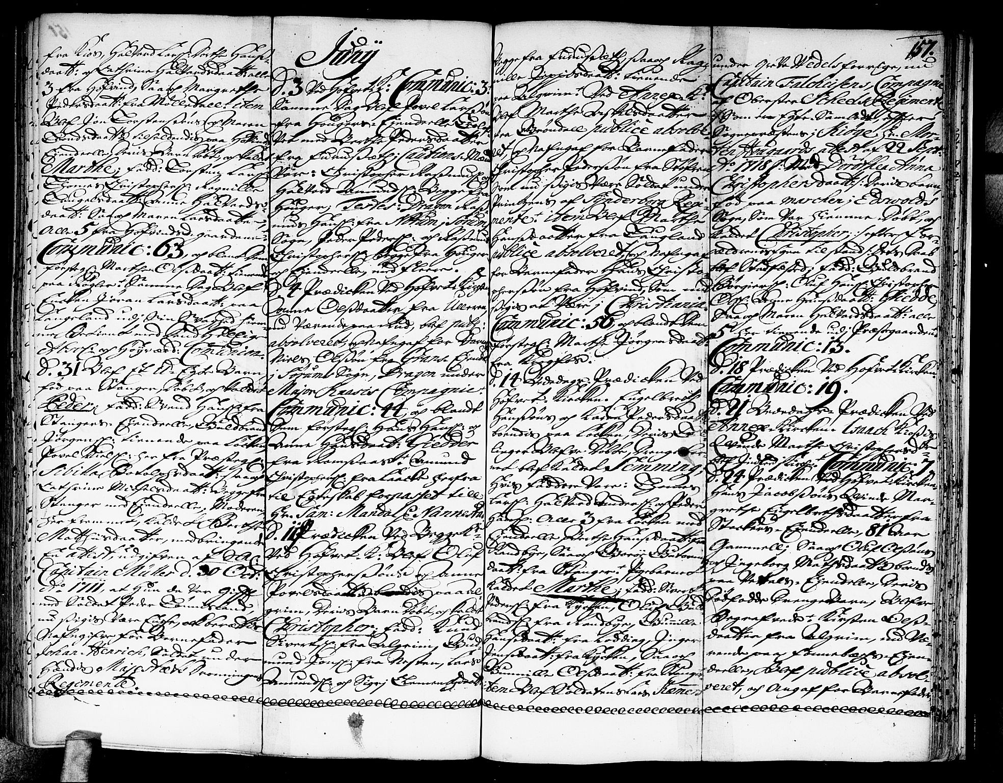 Ullensaker prestekontor Kirkebøker, AV/SAO-A-10236a/F/Fa/L0003: Parish register (official) no. I 3, 1711-1720, p. 157