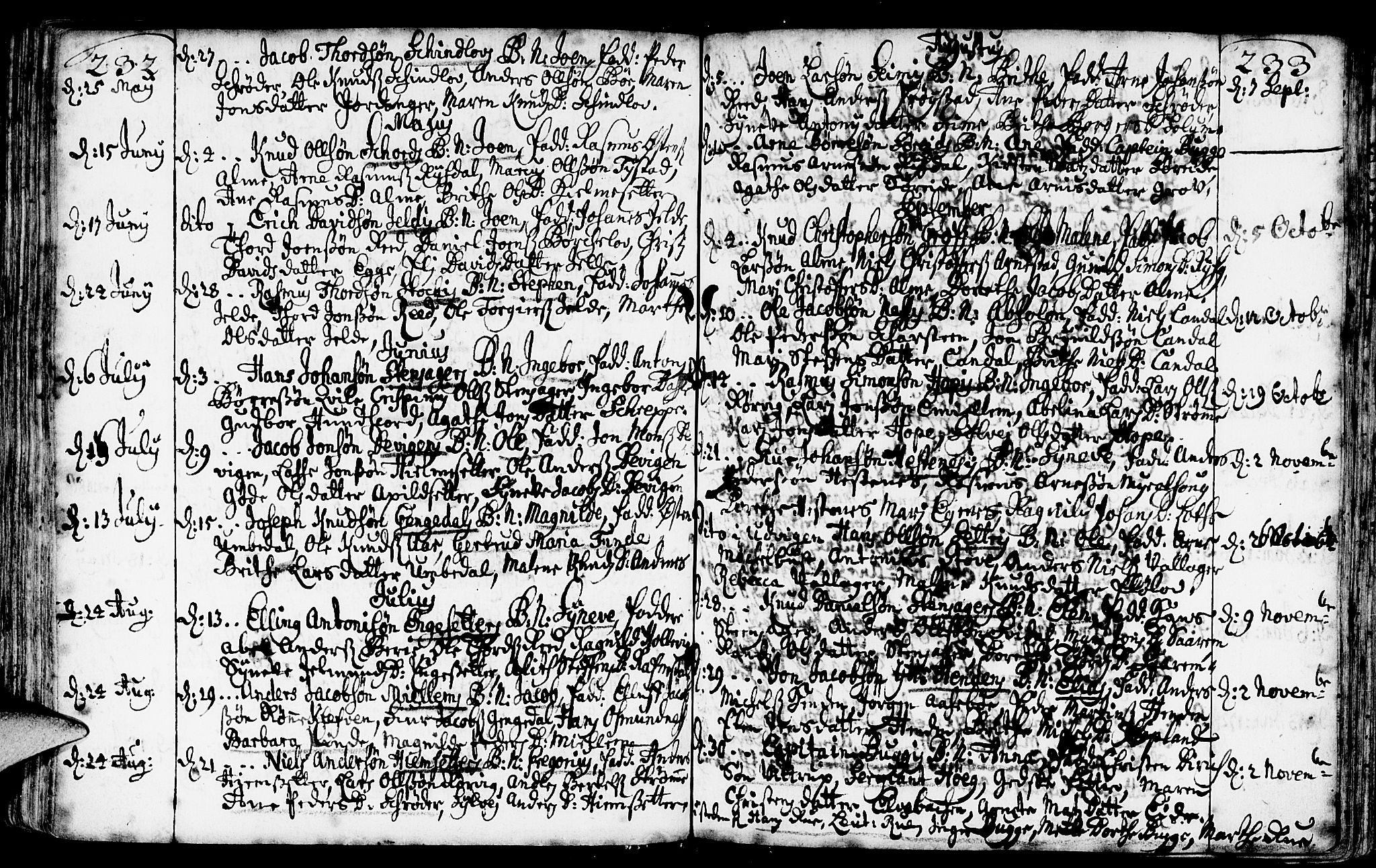 Gloppen sokneprestembete, AV/SAB-A-80101/H/Haa/Haaa/L0002: Parish register (official) no. A 2, 1712-1735, p. 232-233