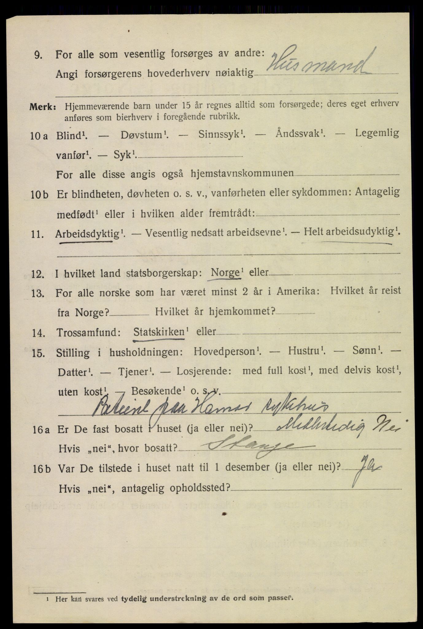 SAH, 1920 census for Hamar, 1920, p. 11172