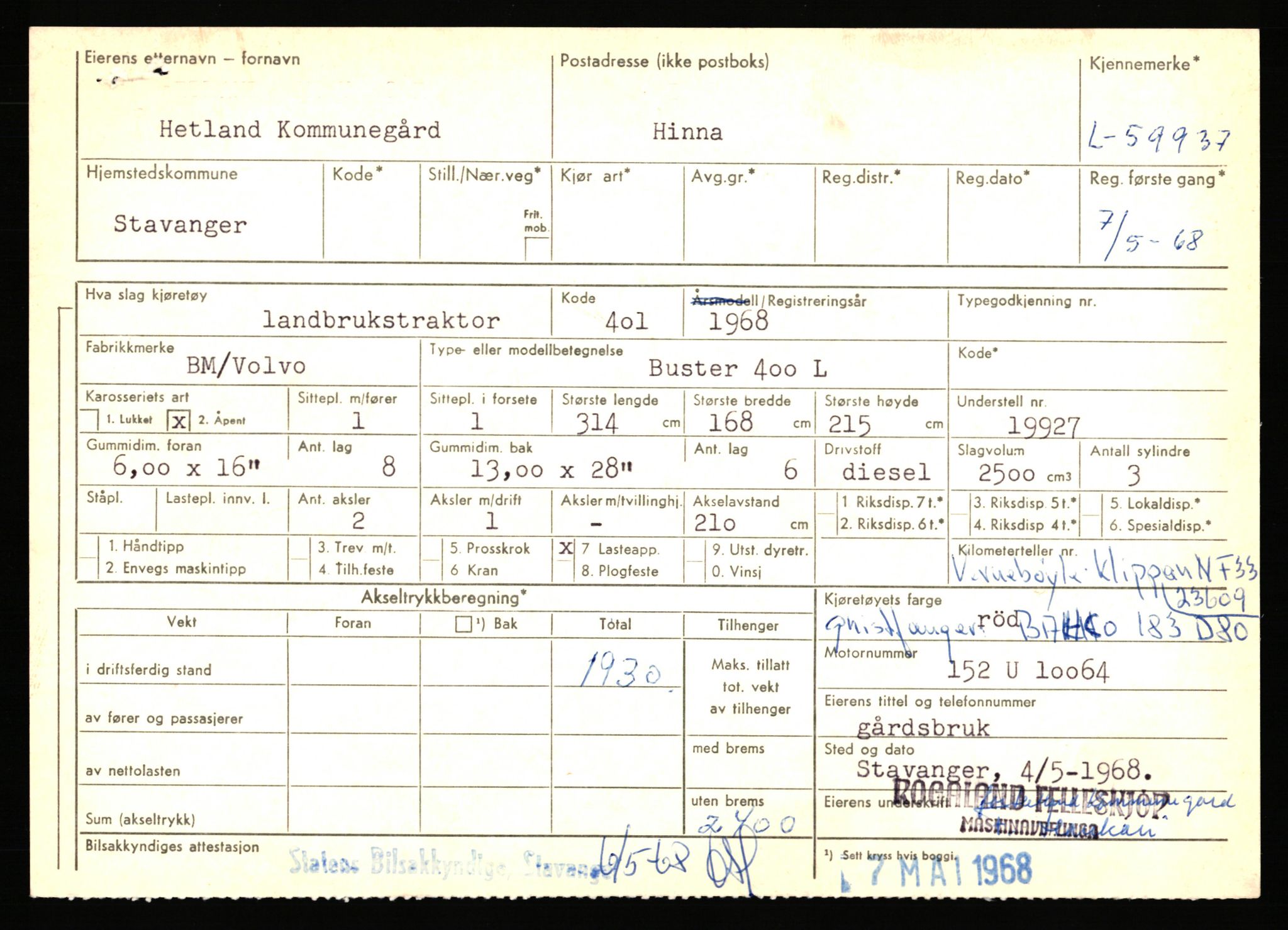 Stavanger trafikkstasjon, AV/SAST-A-101942/0/F/L0058: L-58000 - L-59999, 1930-1971, p. 2481