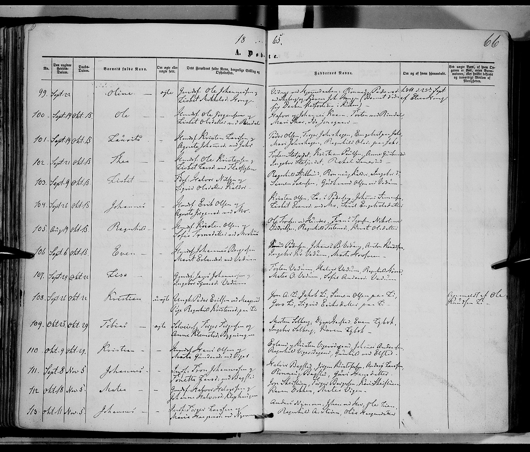 Øyer prestekontor, AV/SAH-PREST-084/H/Ha/Haa/L0006: Parish register (official) no. 6, 1858-1874, p. 66