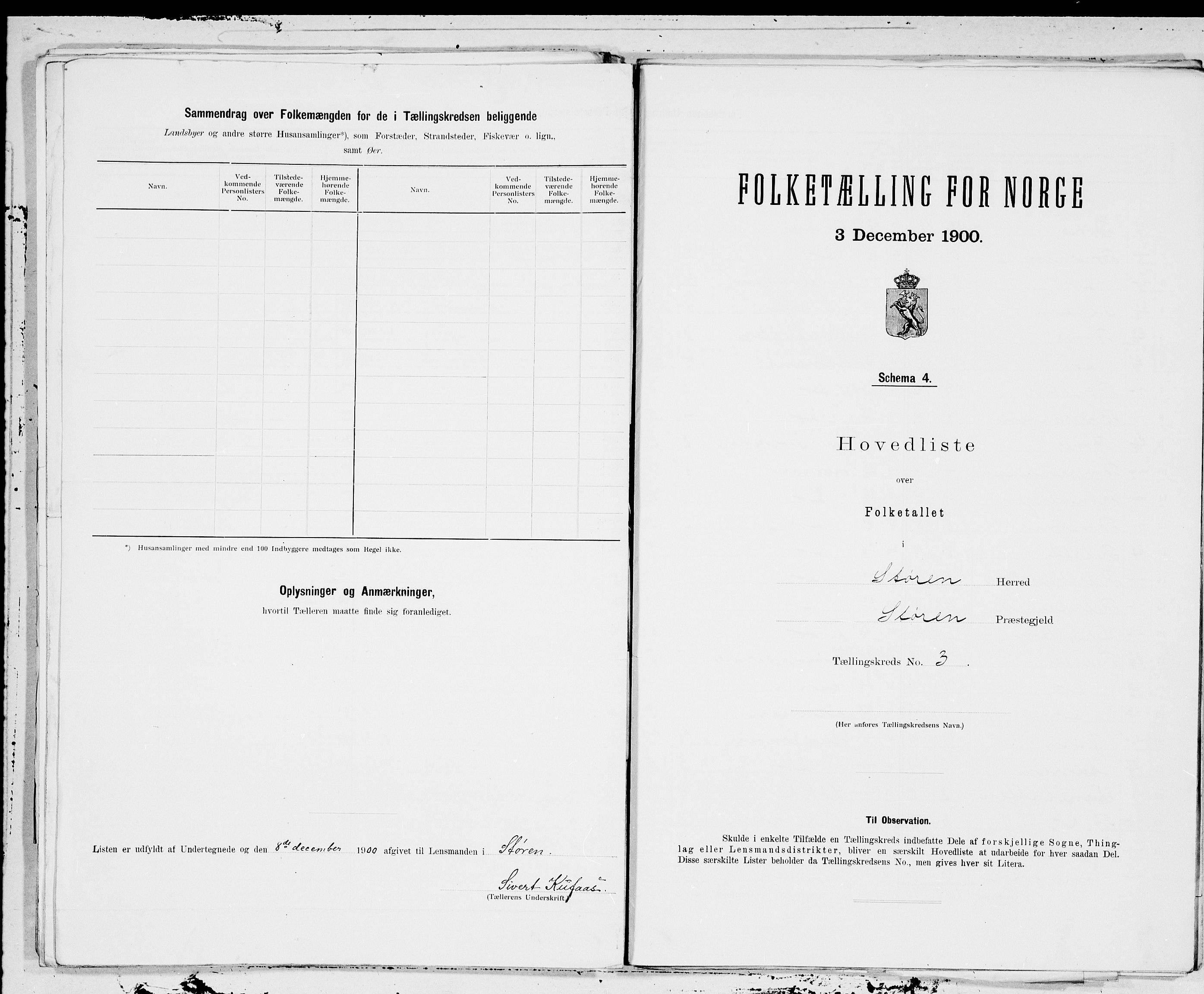 SAT, 1900 census for Støren, 1900, p. 6