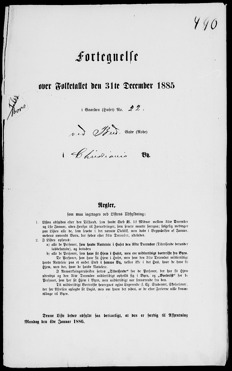 RA, 1885 census for 0301 Kristiania, 1885, p. 9052