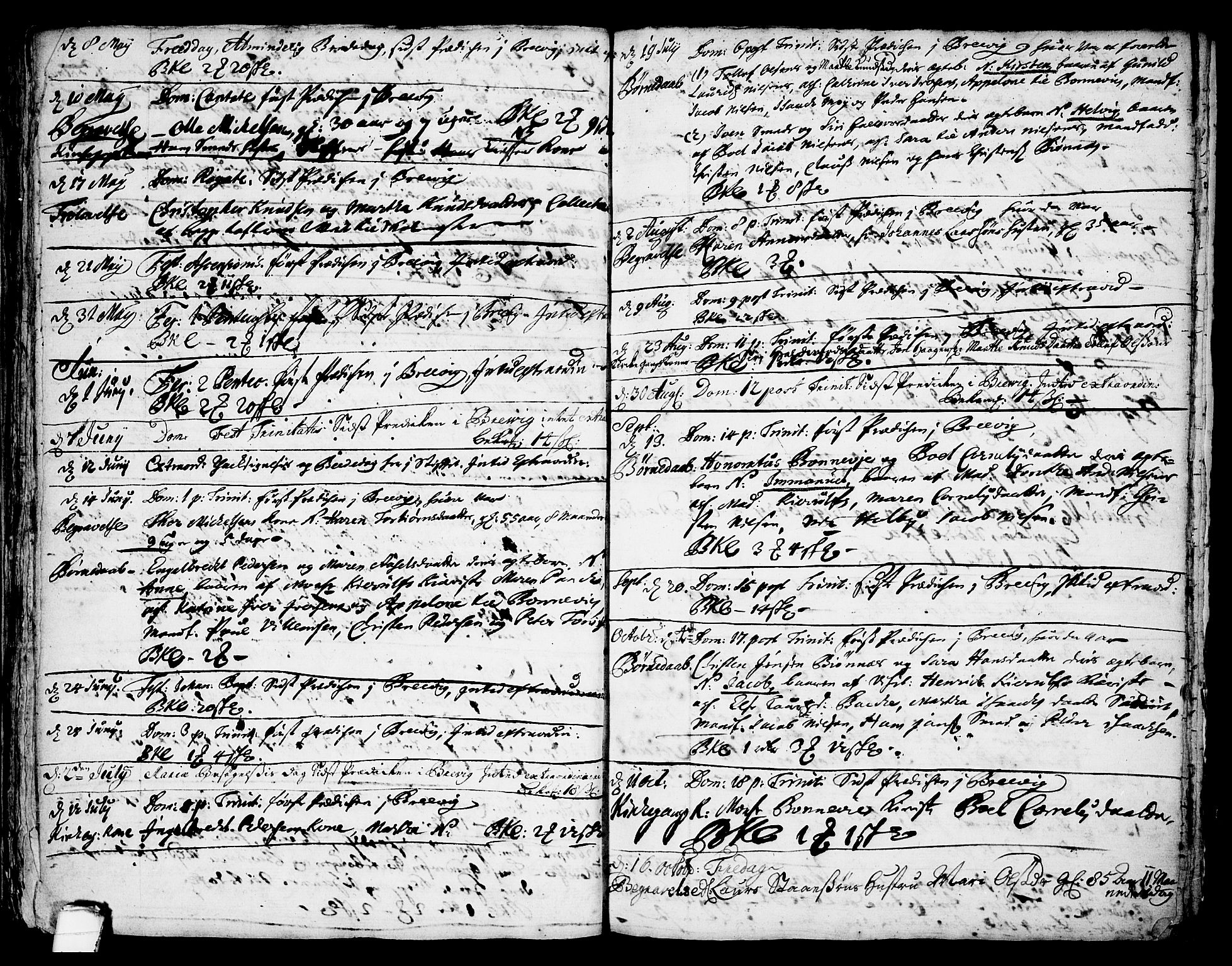 Brevik kirkebøker, AV/SAKO-A-255/F/Fa/L0001: Parish register (official) no. 1, 1706-1719