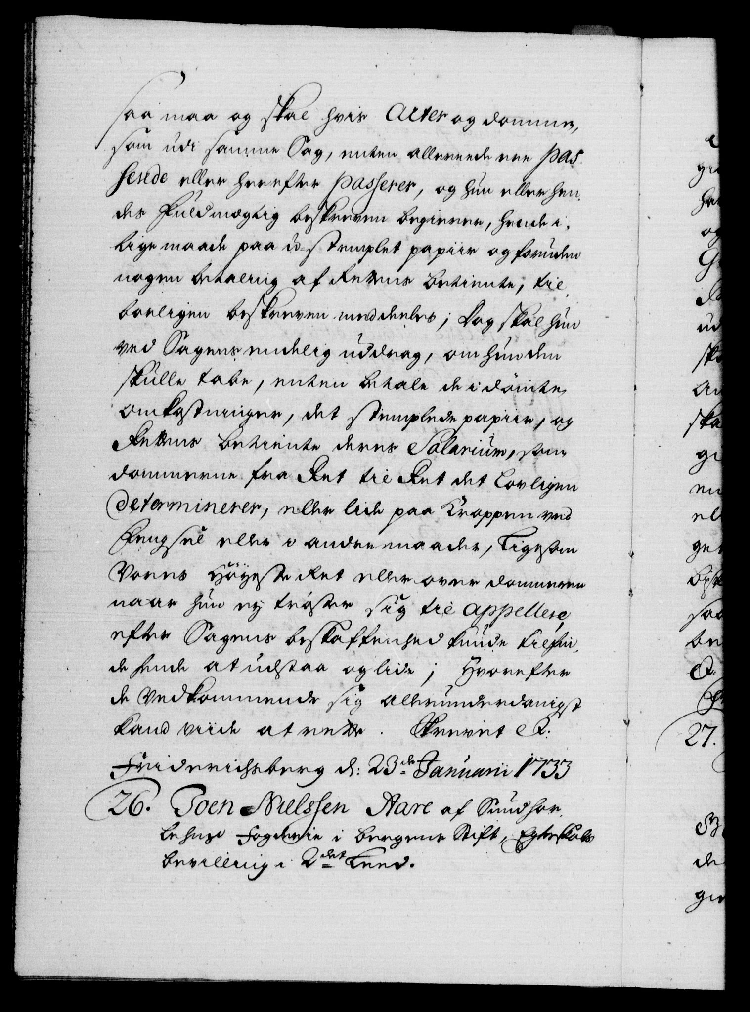 Danske Kanselli 1572-1799, AV/RA-EA-3023/F/Fc/Fca/Fcaa/L0028: Norske registre, 1733-1734, p. 17b