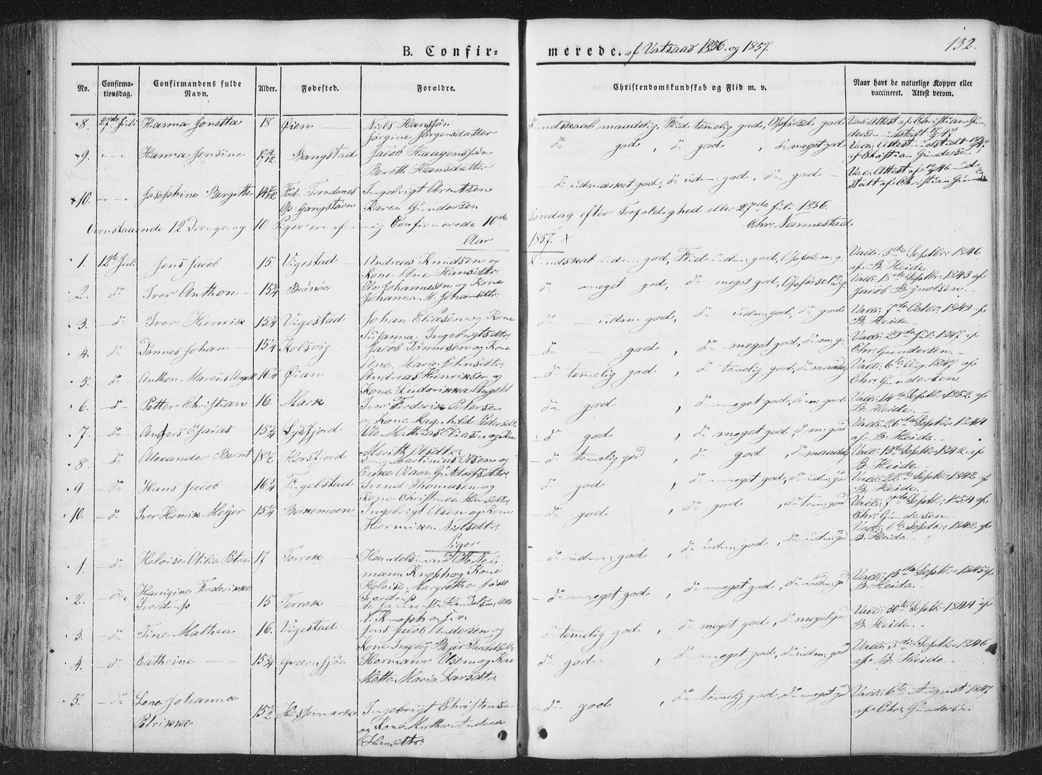 Ministerialprotokoller, klokkerbøker og fødselsregistre - Nordland, AV/SAT-A-1459/810/L0144: Parish register (official) no. 810A07 /1, 1841-1862, p. 132