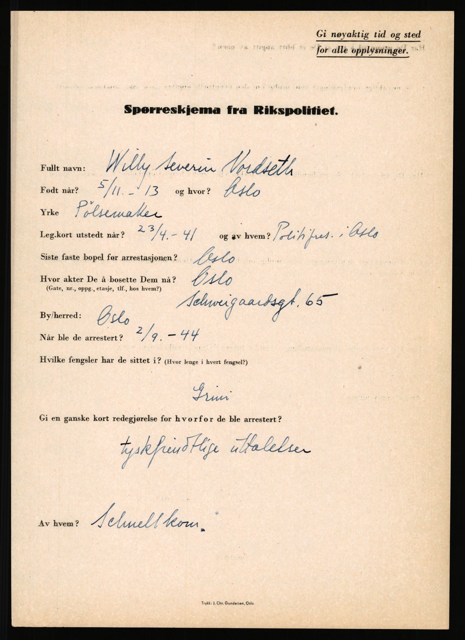 Rikspolitisjefen, AV/RA-S-1560/L/L0012: Mogensen, Øivind - Noraas, Lars, 1940-1945, p. 1042