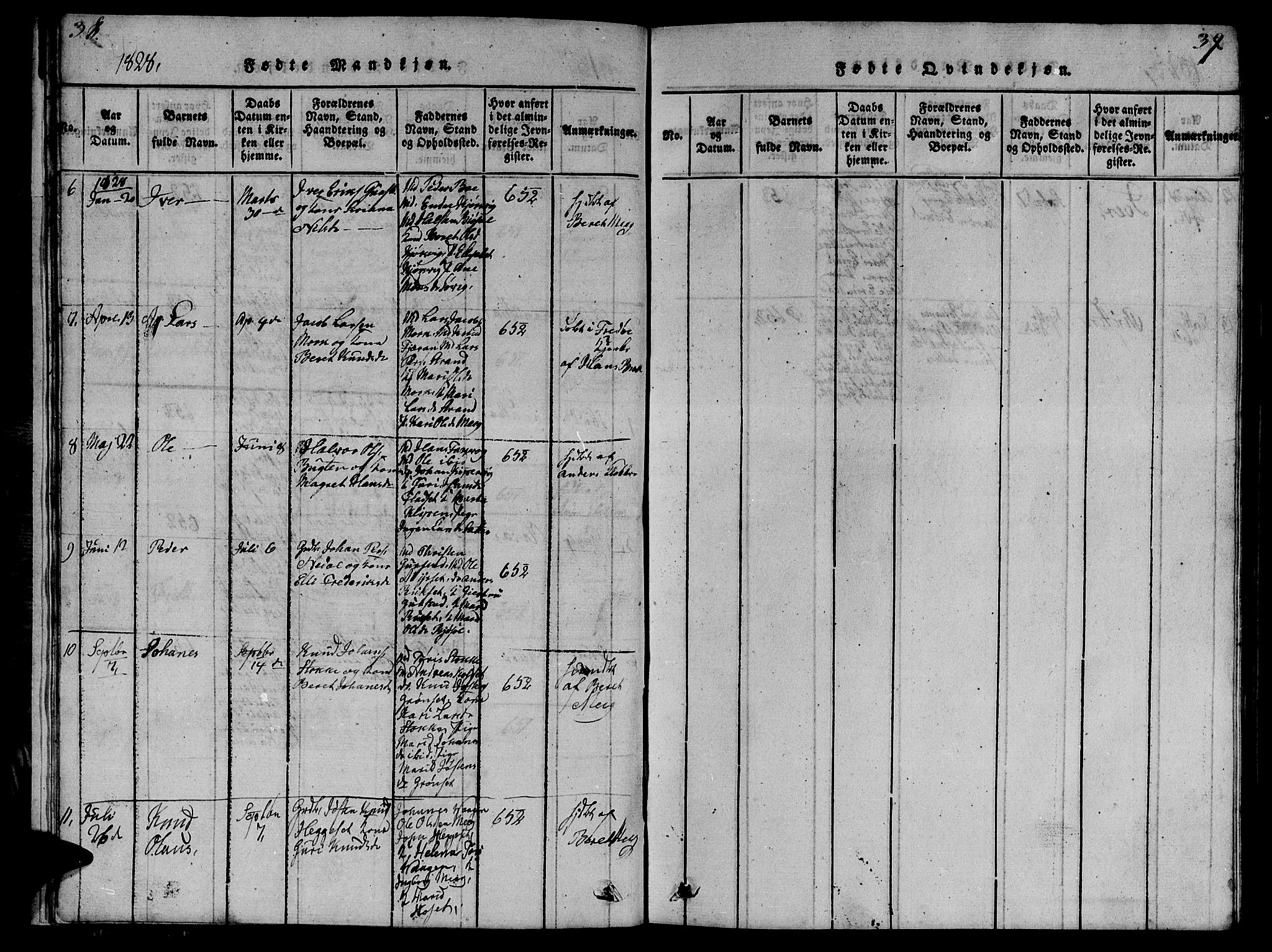 Ministerialprotokoller, klokkerbøker og fødselsregistre - Møre og Romsdal, AV/SAT-A-1454/568/L0811: Parish register (copy) no. 568C01, 1819-1828, p. 38-39