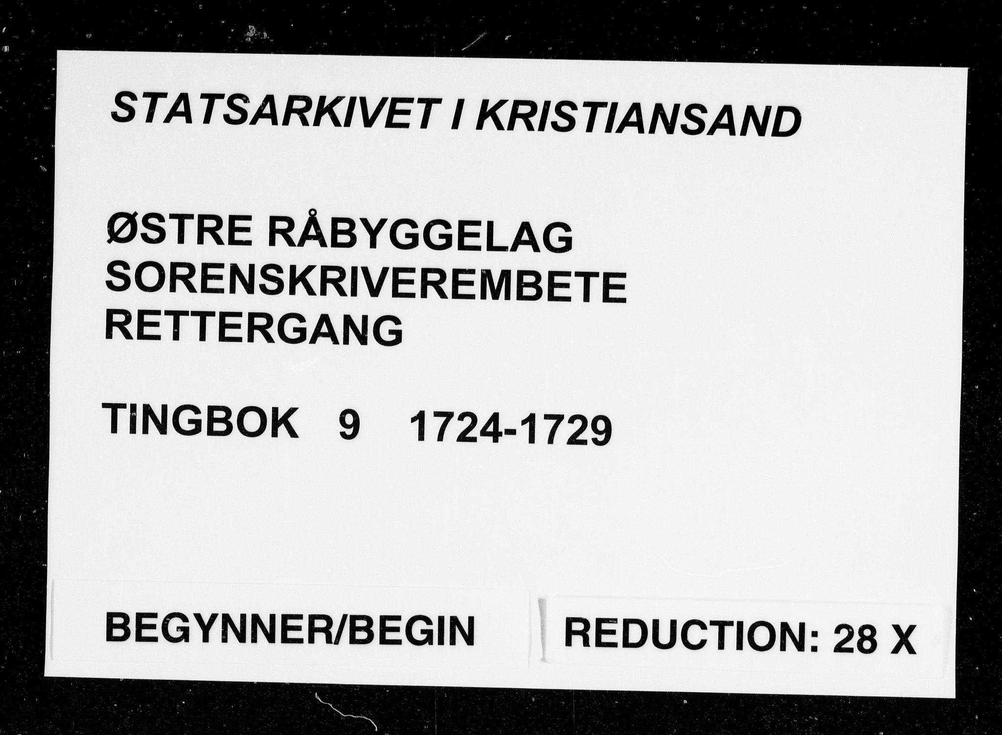 Østre Råbyggelag sorenskriveri, AV/SAK-1221-0016/F/Fa/L0010: Tingbok nr 9, 1724-1729