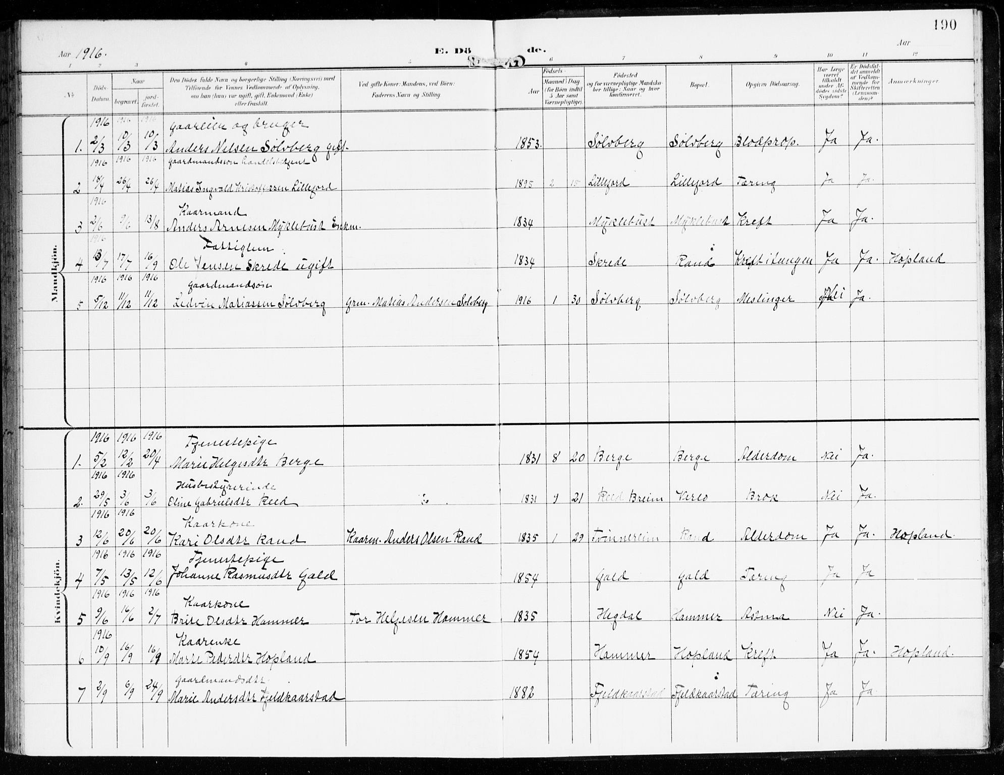 Innvik sokneprestembete, AV/SAB-A-80501: Parish register (official) no. D 2, 1900-1921, p. 190