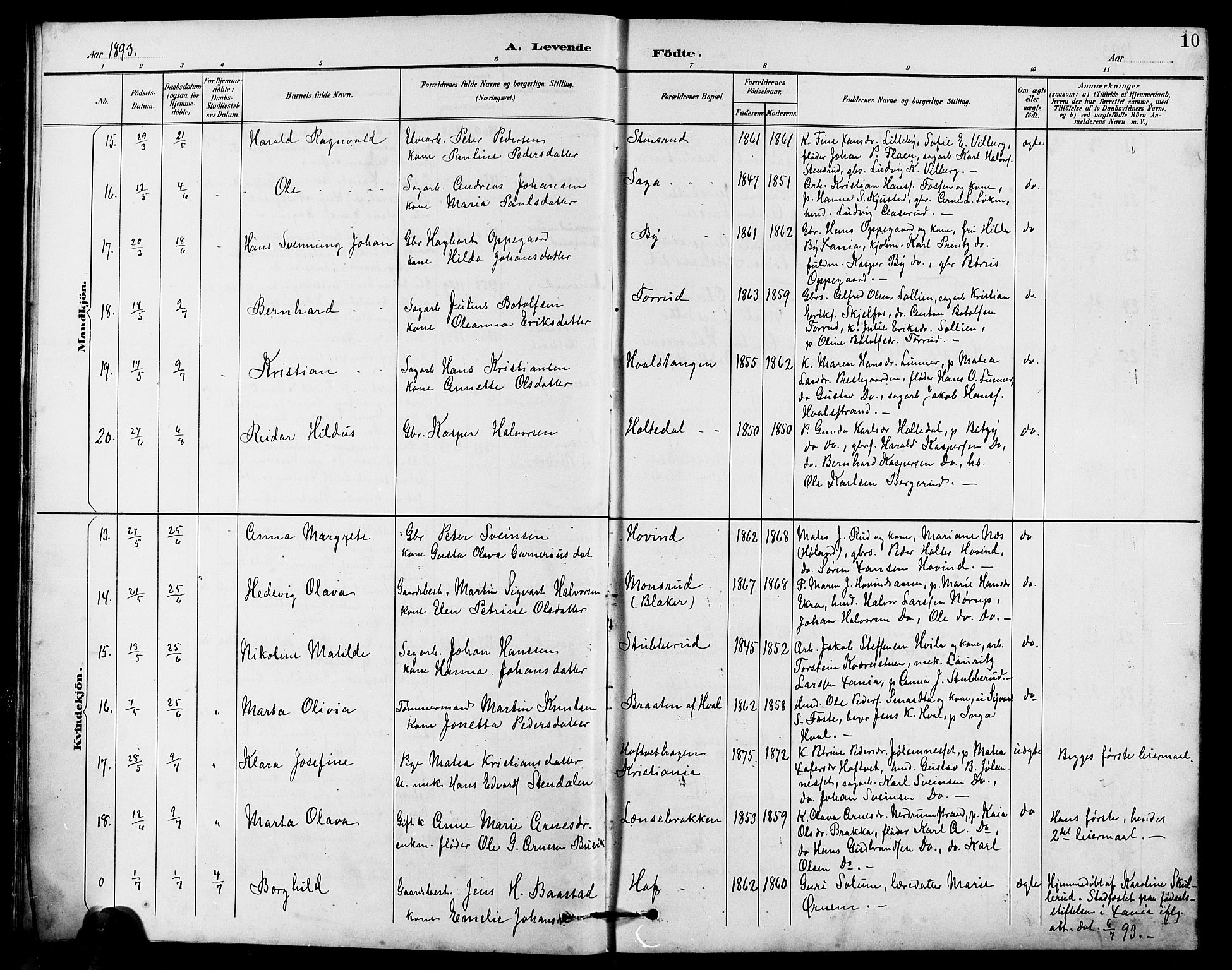 Fet prestekontor Kirkebøker, AV/SAO-A-10370a/G/Ga/L0007: Parish register (copy) no. I 7, 1892-1906, p. 10